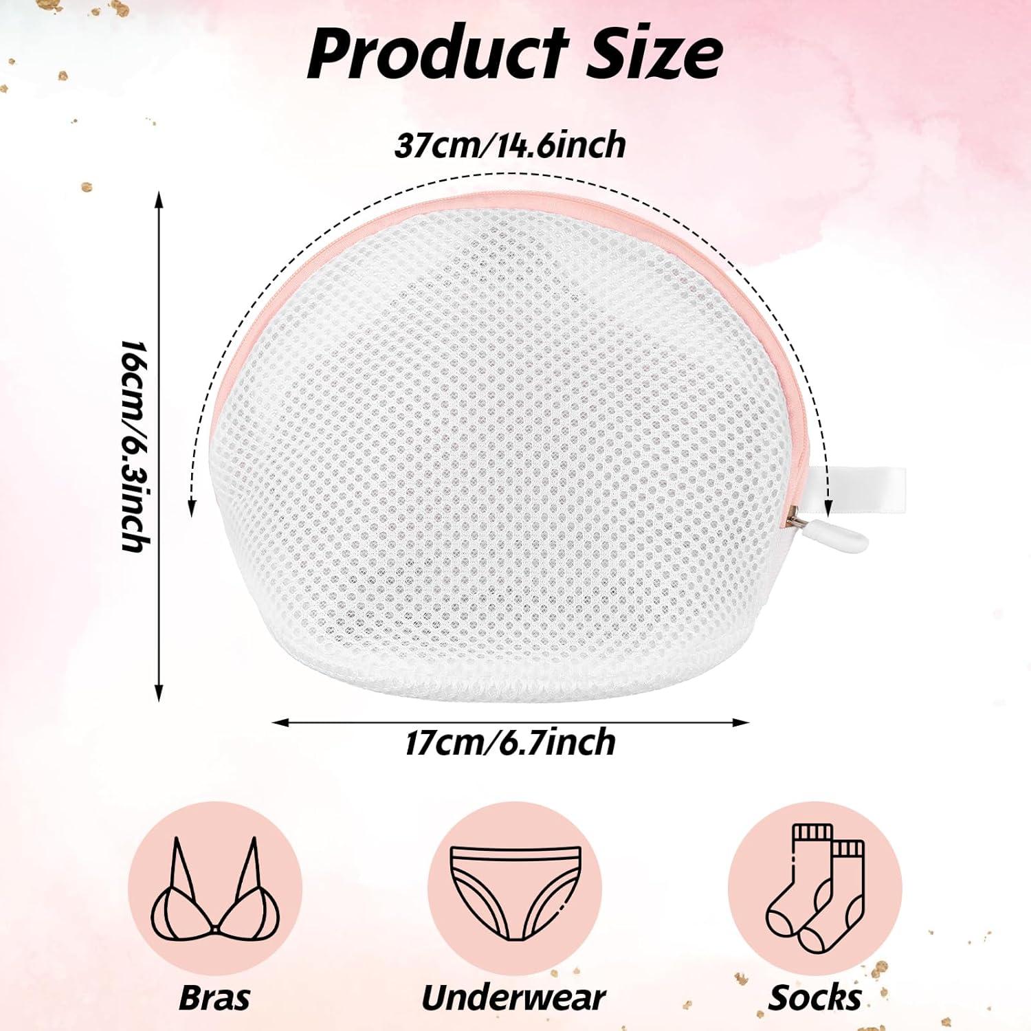 Bolsa de Lavado de Sujetadores Cobee 2 Piezas Malla Rosa