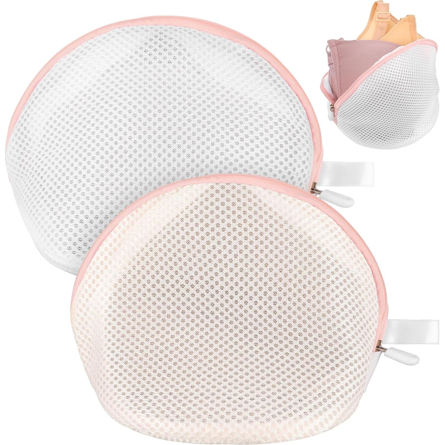 Bolsa de Lavado de Sujetadores Cobee 2 Piezas Malla Rosa