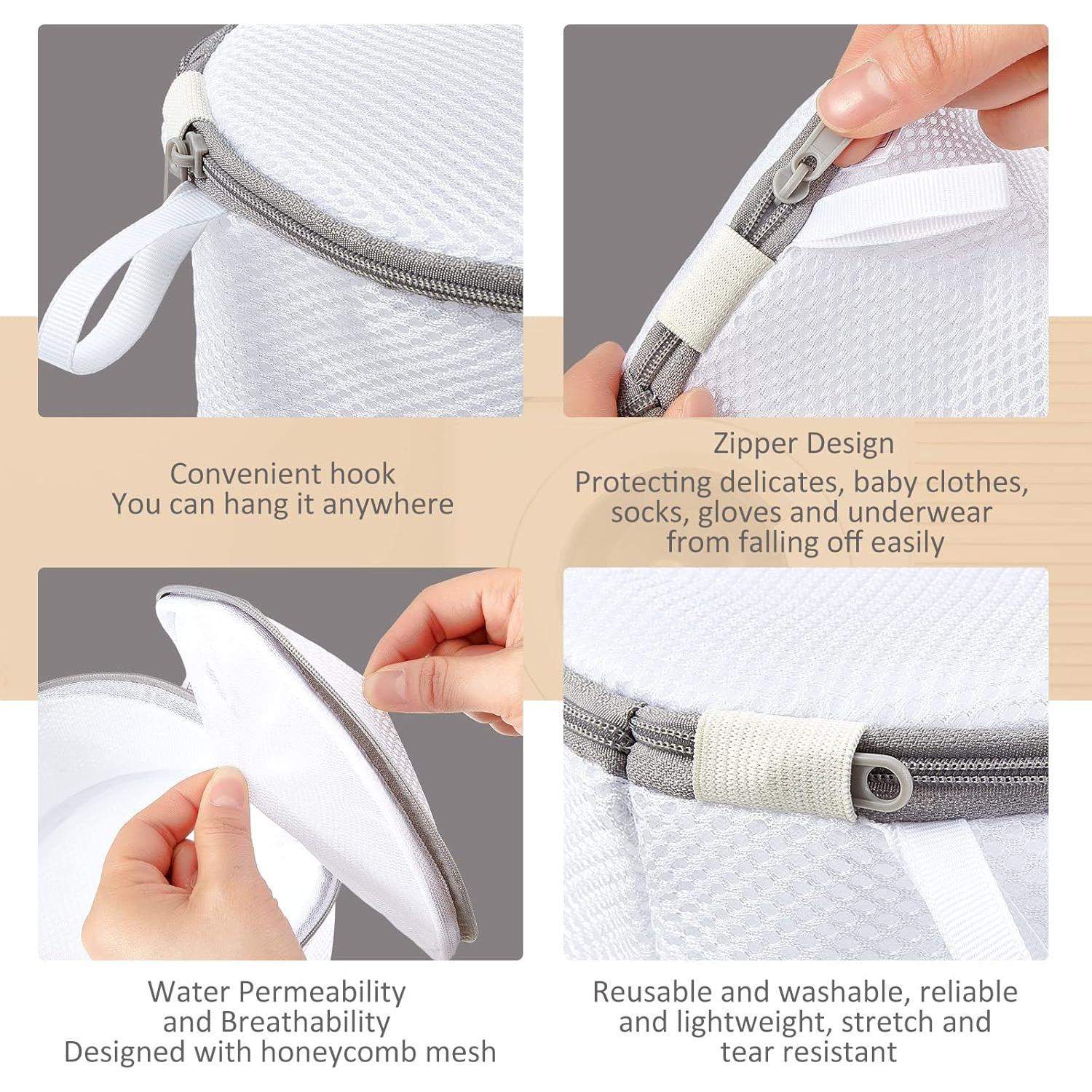 12 Bolsas de Malla para Lavandería Woanger 15x18cm Gris