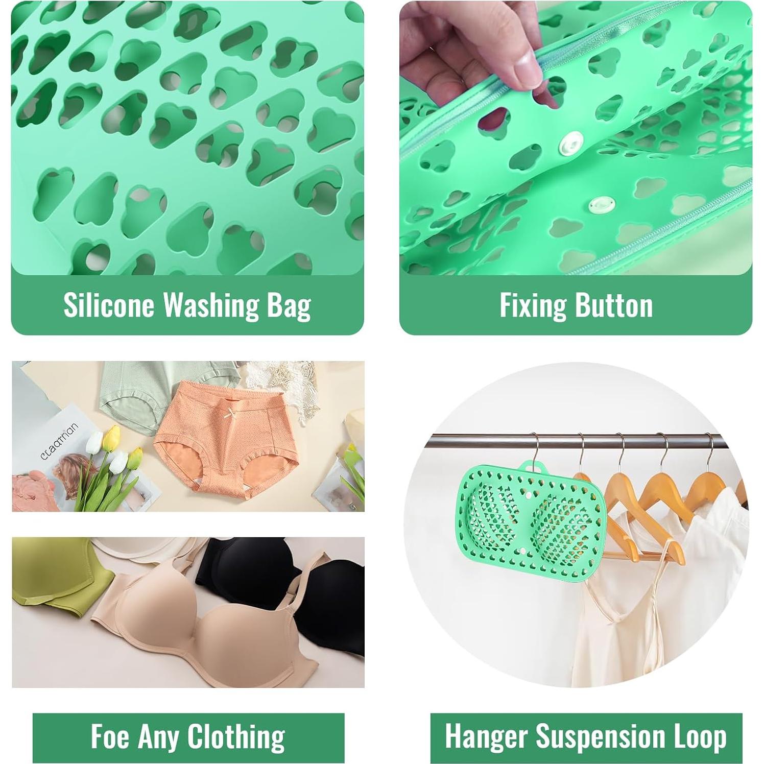 Bolsa de Lavado de Sujetadores MAYZOLOP 3 Piezas Silicona