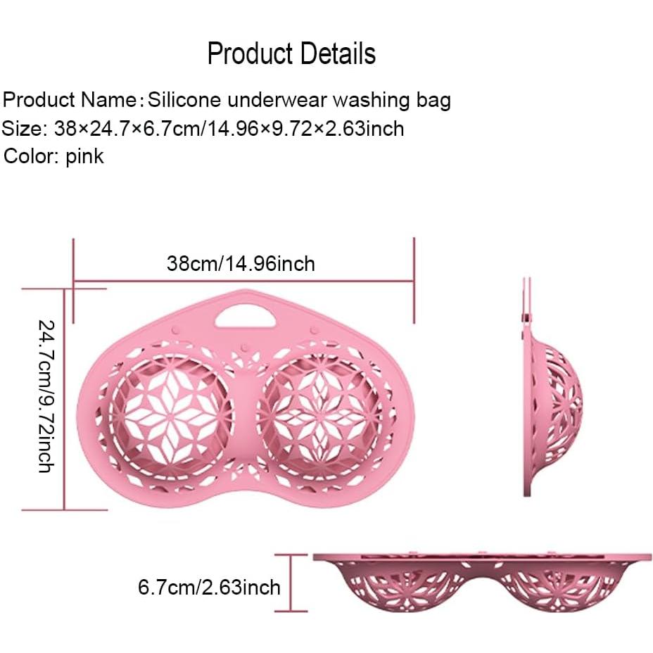 Bolsa de Lavado de Sujetadores de Silicona Cjeuxnr Rosa Grande