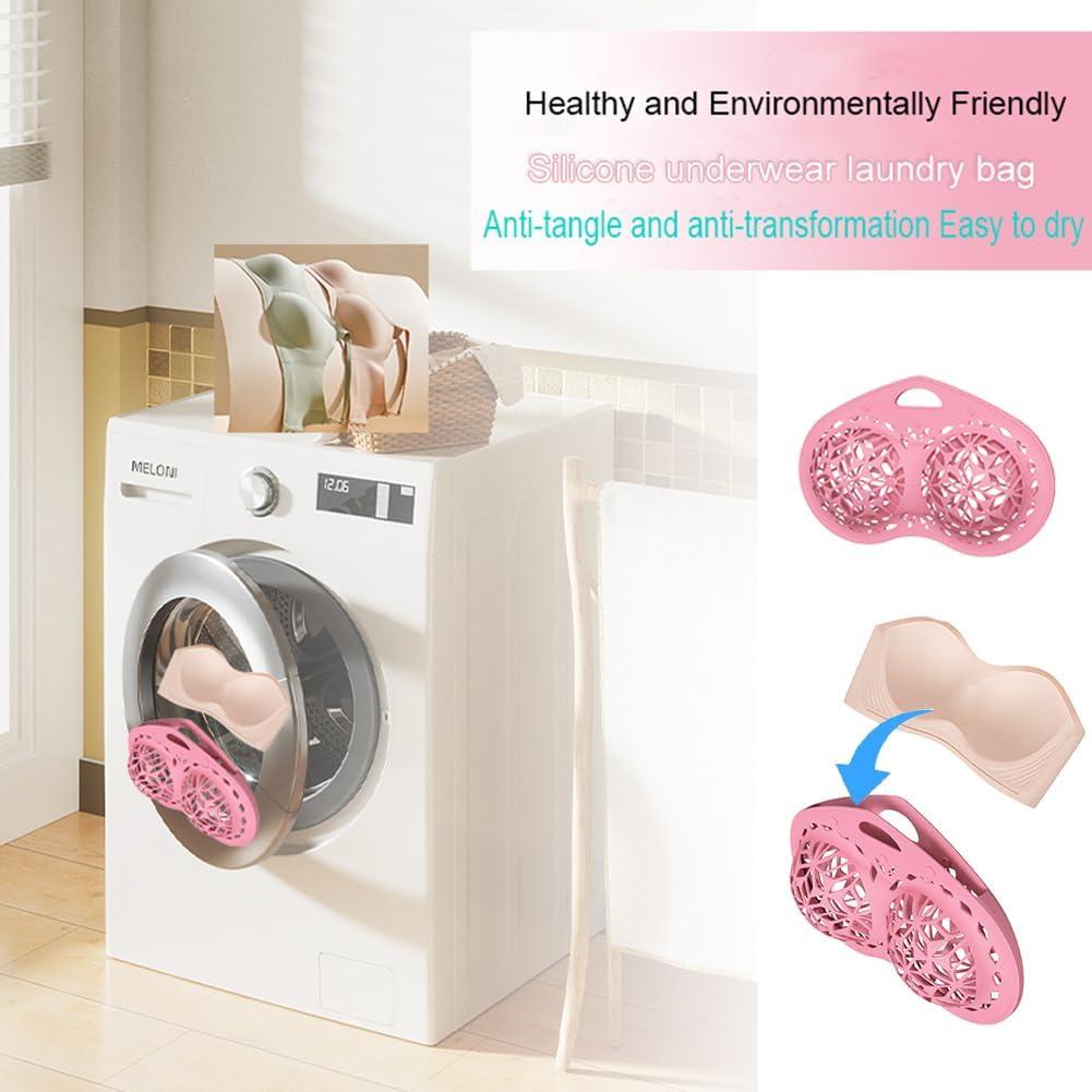 Bolsa de Lavado de Sujetadores de Silicona Cjeuxnr Rosa Grande