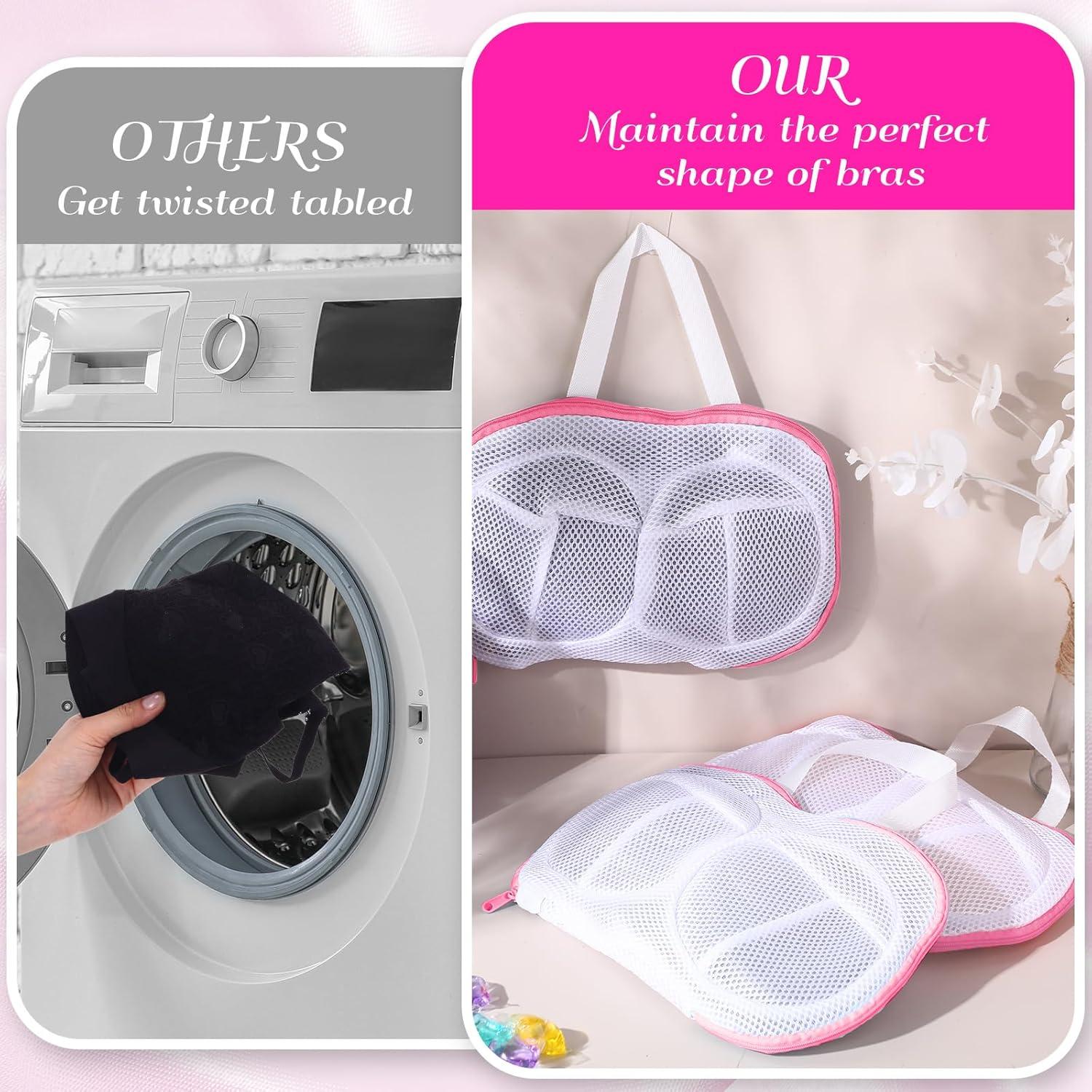 9 Bolsas de Lavado de Sujetadores Ribbonlic Rosa 20x30 cm