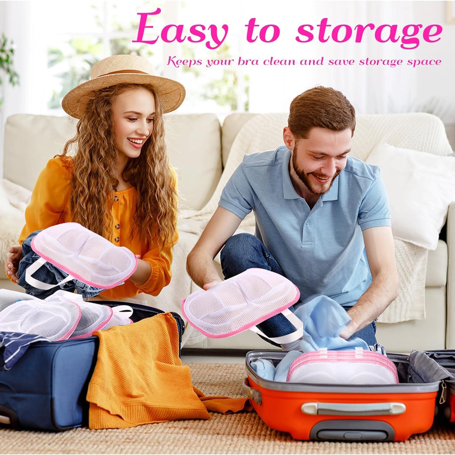 9 Bolsas de Lavado de Sujetadores Ribbonlic Rosa 20x30 cm