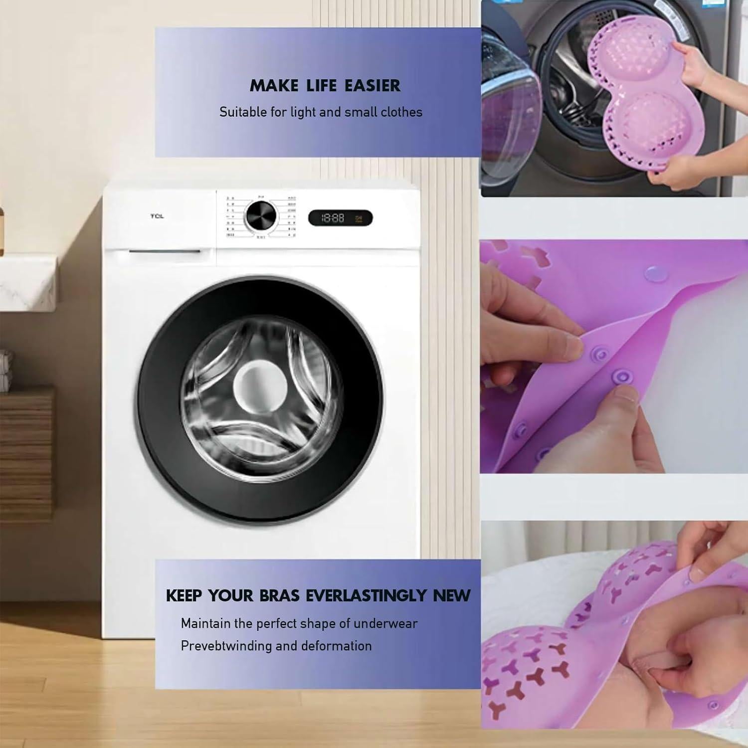 Bolsa de Lavado de Sujetadores Syohoxi Silicona Púrpura