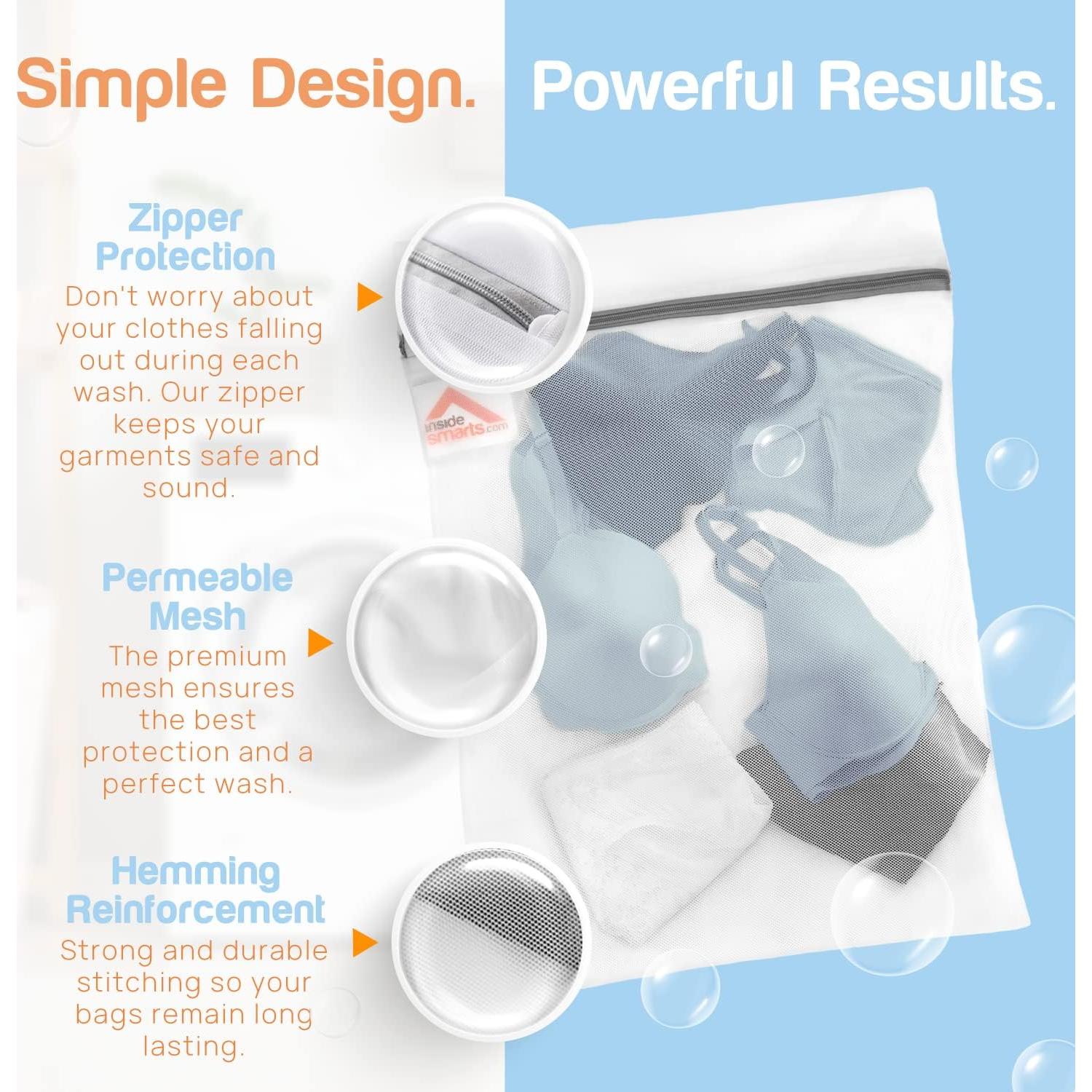 Juego de Bolsas de Lavandería InsideSmarts 4 Piezas Malla Premium