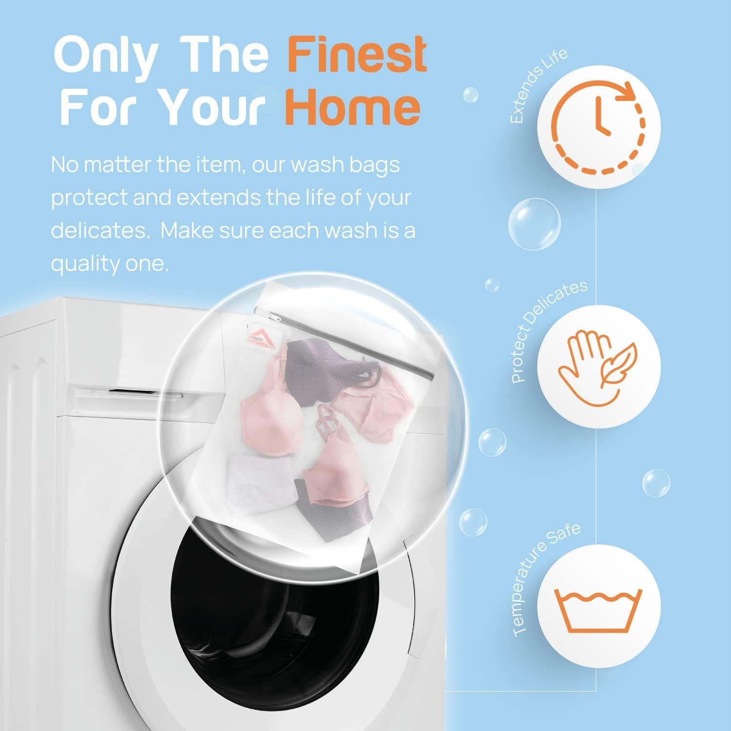 Juego de Bolsas de Lavandería InsideSmarts 4 Piezas Malla Premium