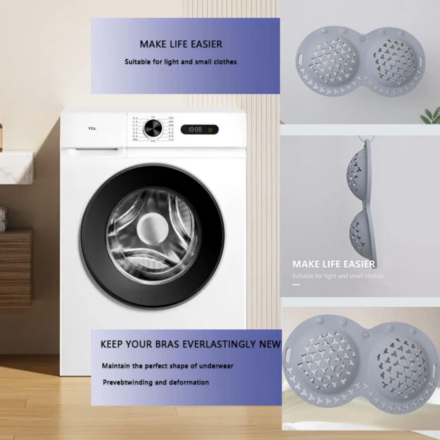 Bolsa de Lavado de Sujetadores SevenTwoFive de Silicona Gris