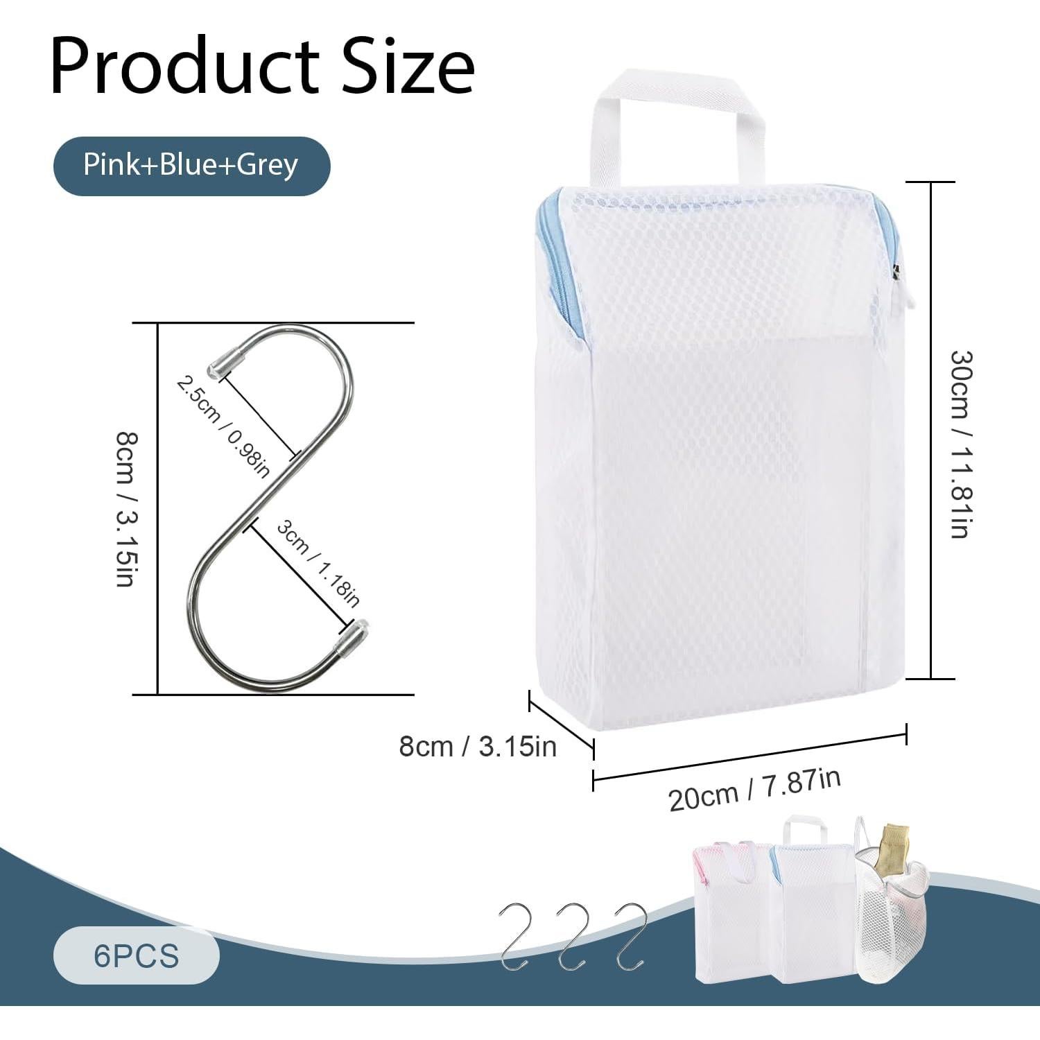 Juego de 3 Bolsas de Lavandería EQUNROY con Ganchos en S