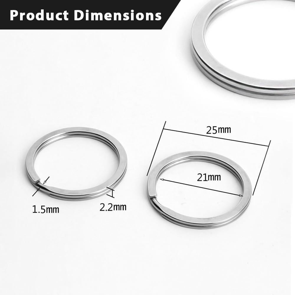Anillos de Llave de Acero Inoxidable Biyrly 10 Piezas 21mm