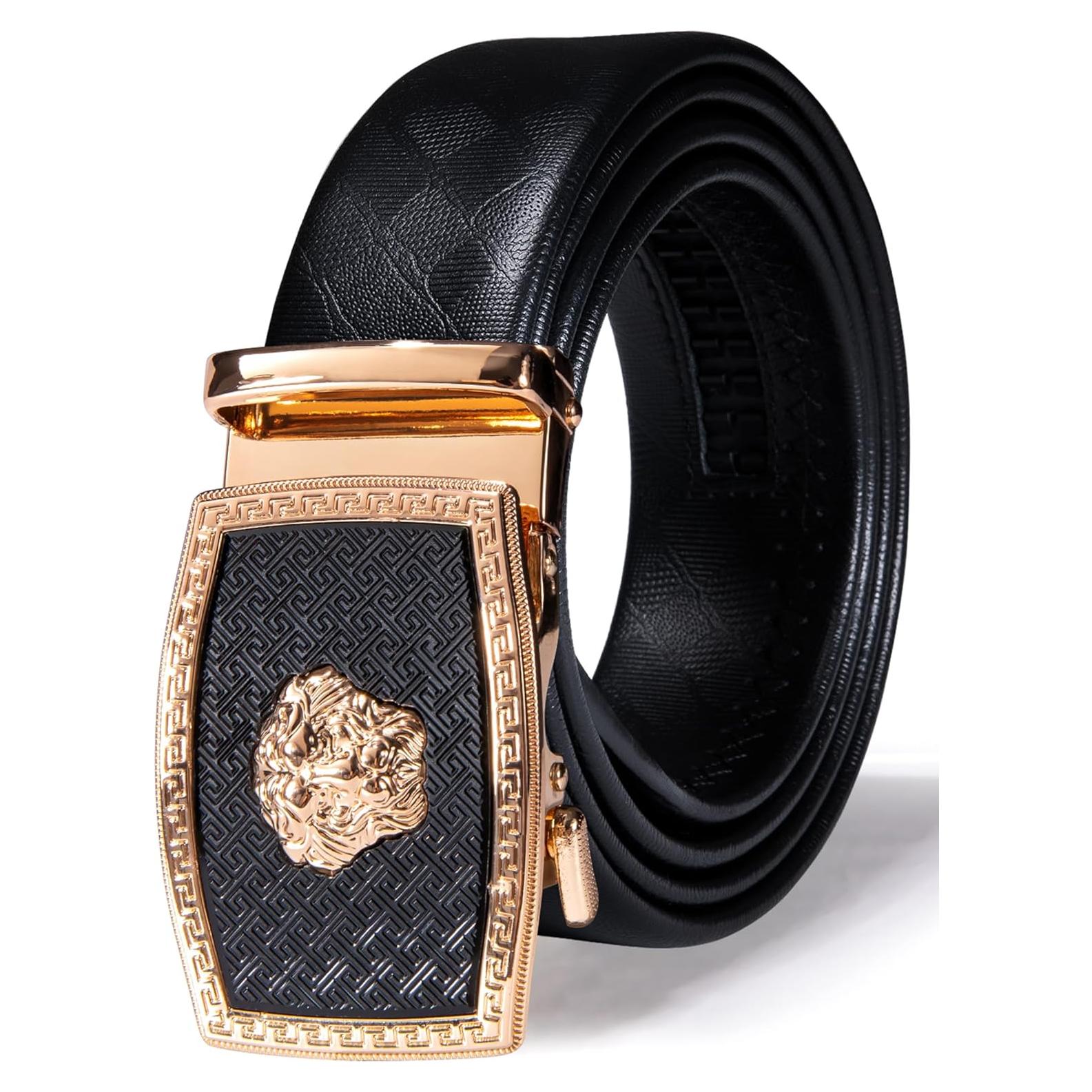 Cinturón Ratchet Barry.Wang Cuero Genuino 2.86cm Ajustable