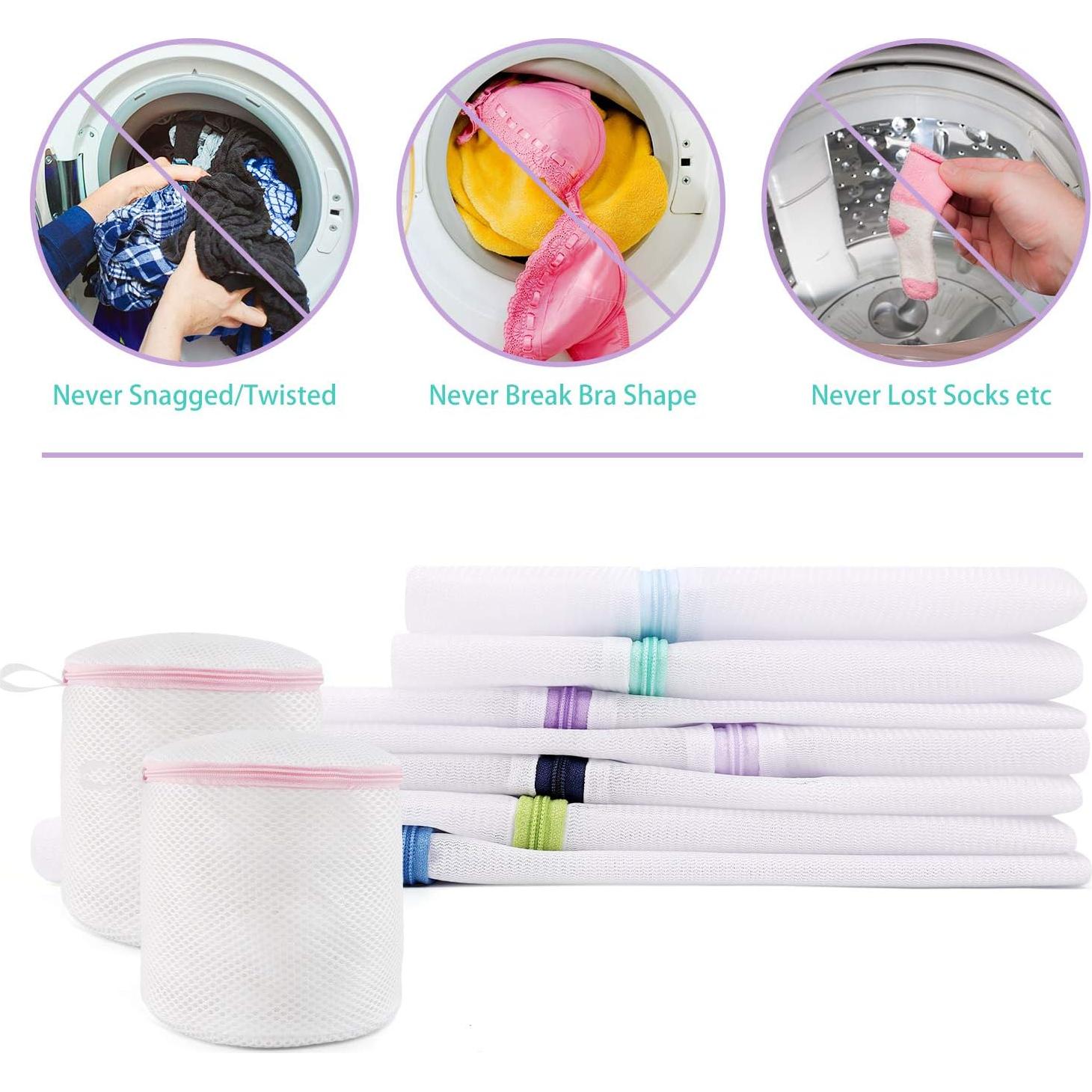 9 Bolsas de Lavandería de Malla Wanapure - 1 Grande, 4 Medianas, 2 Pequeñas, 2 Sujetadores