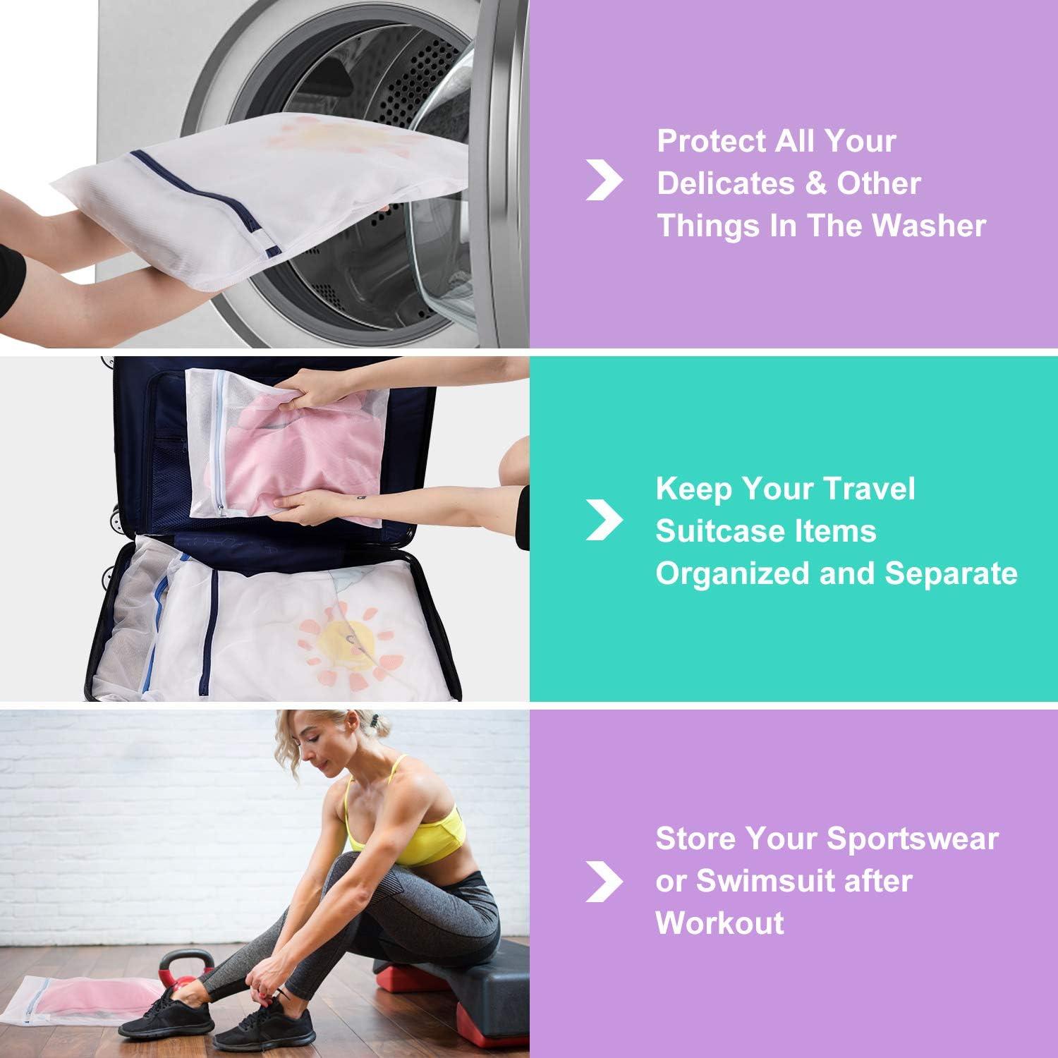 9 Bolsas de Lavandería de Malla Wanapure - 1 Grande, 4 Medianas, 2 Pequeñas, 2 Sujetadores