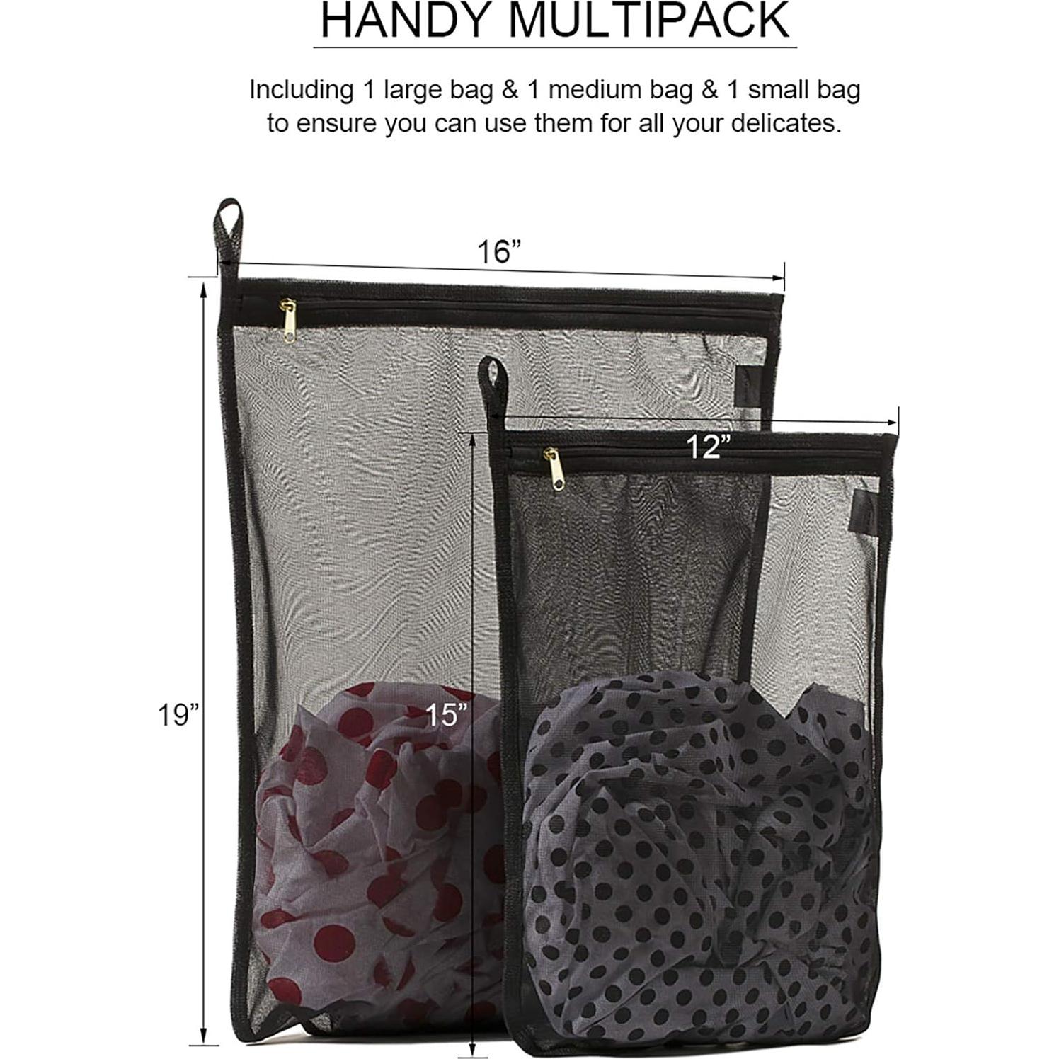 Bolsas de Lavandería Tenrai - 1 Grande y 1 Mediana, Negro