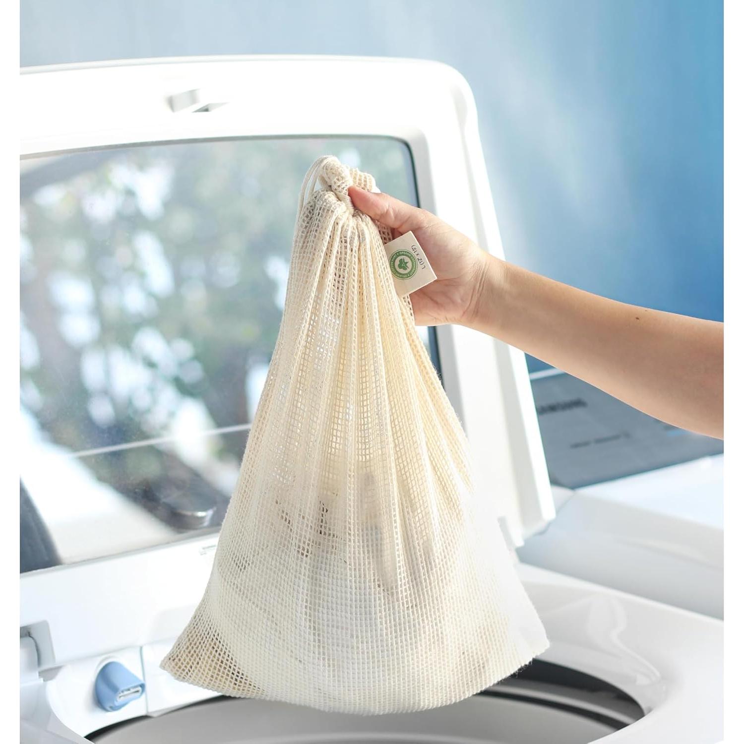 Bolsas de Lavandería de Algodón Orgánico - Paquete de 3 Grandes