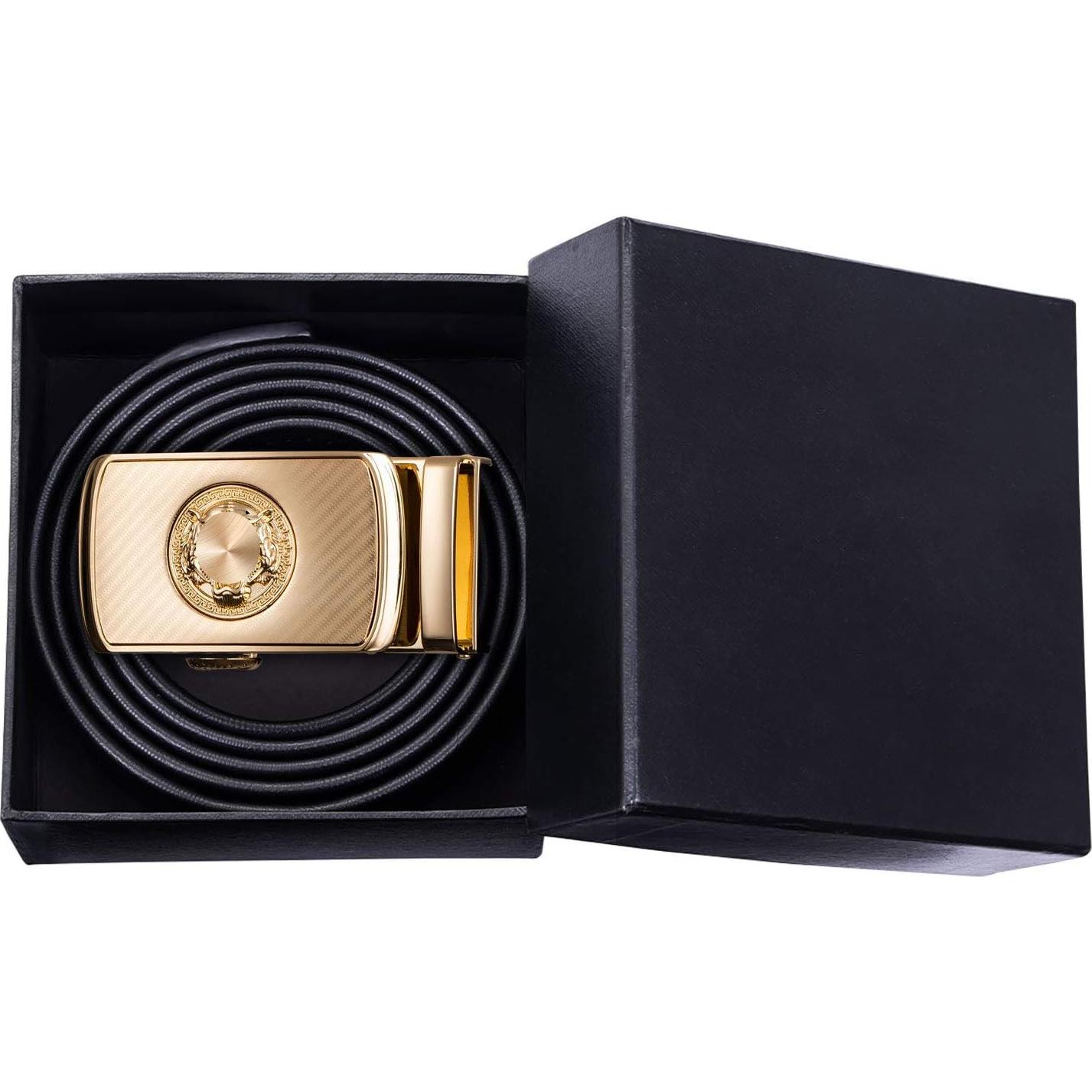 Cinturón de Ratchet Barry.Wang Cuero Genuino Ajustable