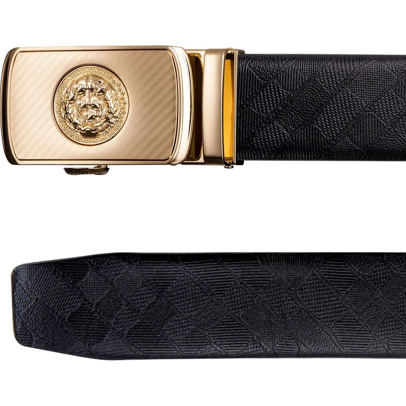 Cinturón de Ratchet Barry.Wang Cuero Genuino Ajustable