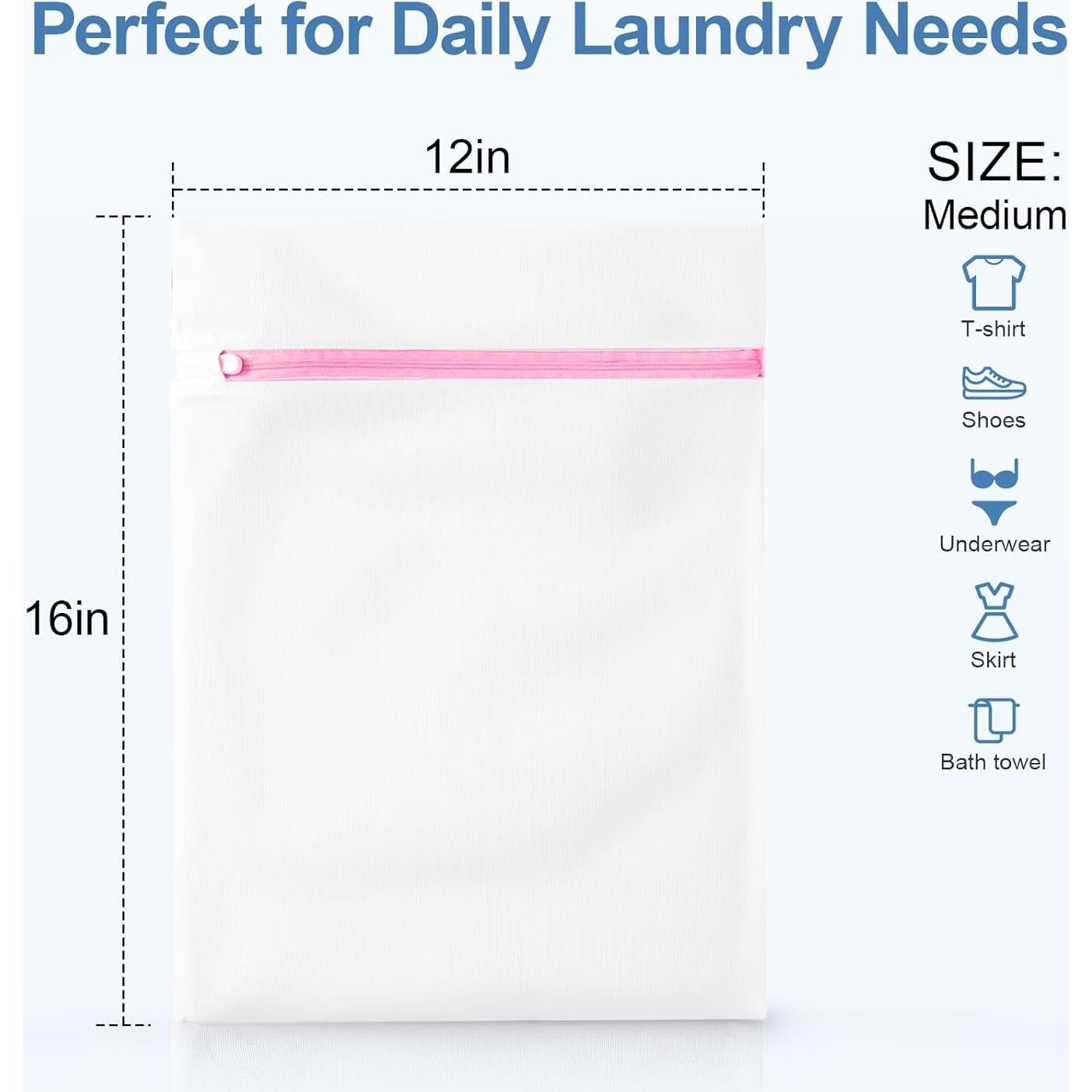 Juego de 3 Bolsas de Lavandería de Malla Genérico 40x30 cm