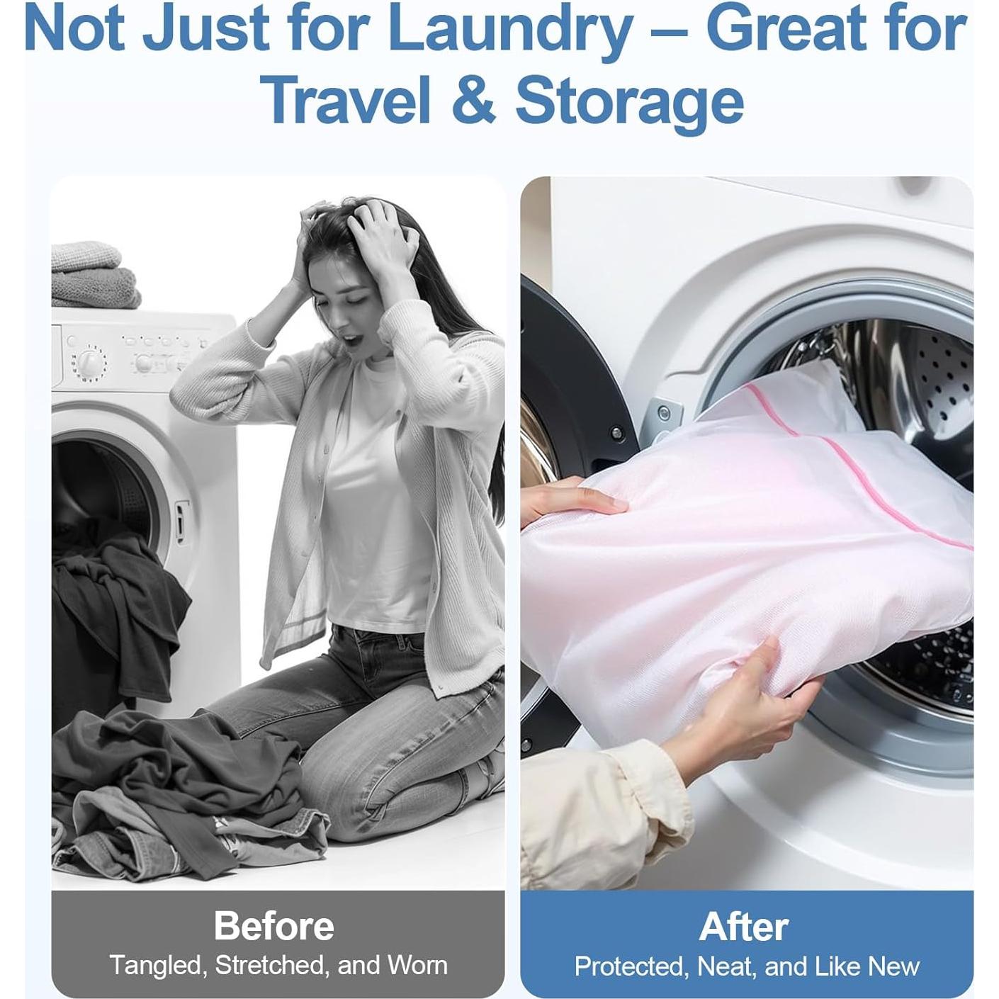 Juego de 3 Bolsas de Lavandería de Malla Genérico 40x30 cm