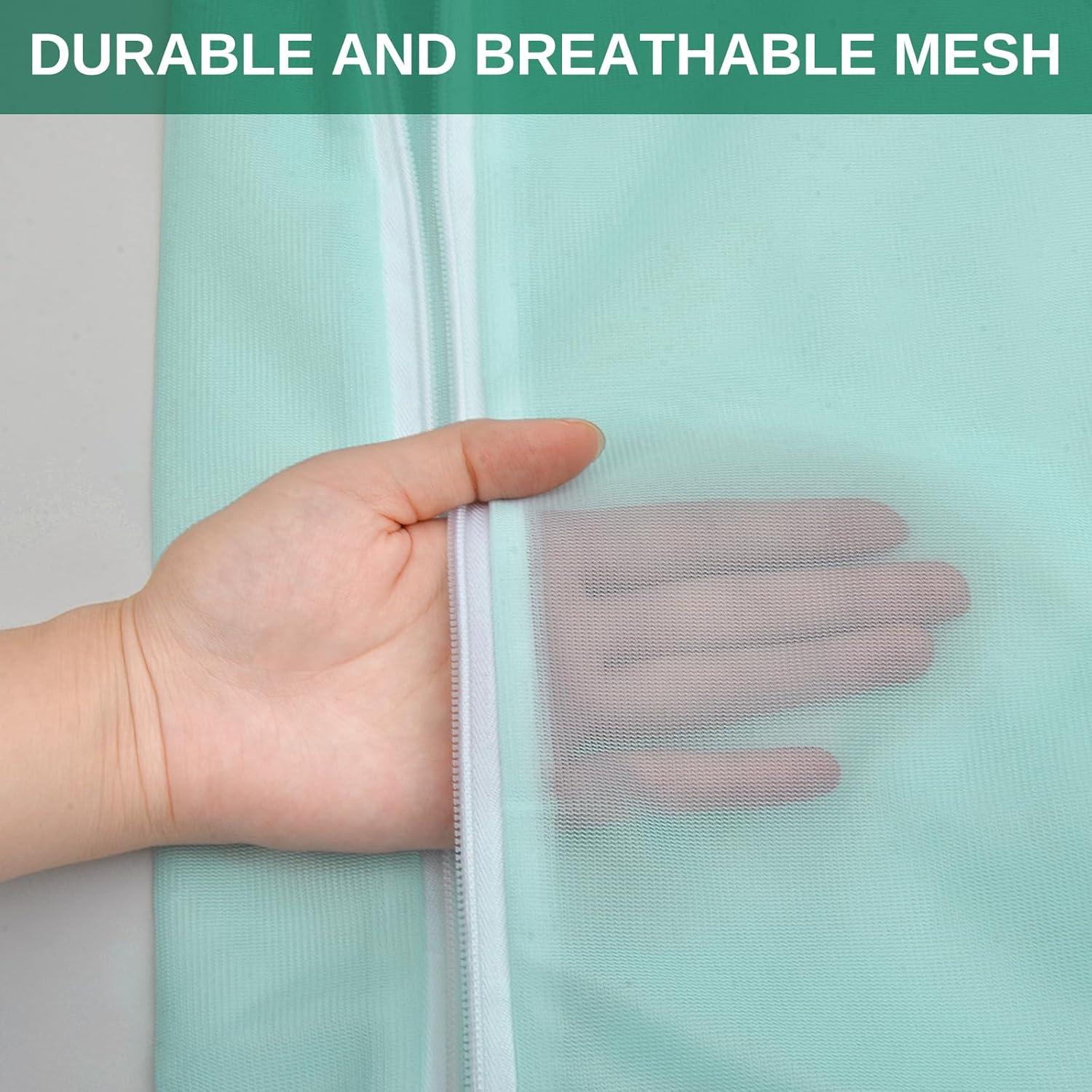 Bolsa de Lavandería de Malla Sylfairy - 2 Piezas Mediana Verde Claro