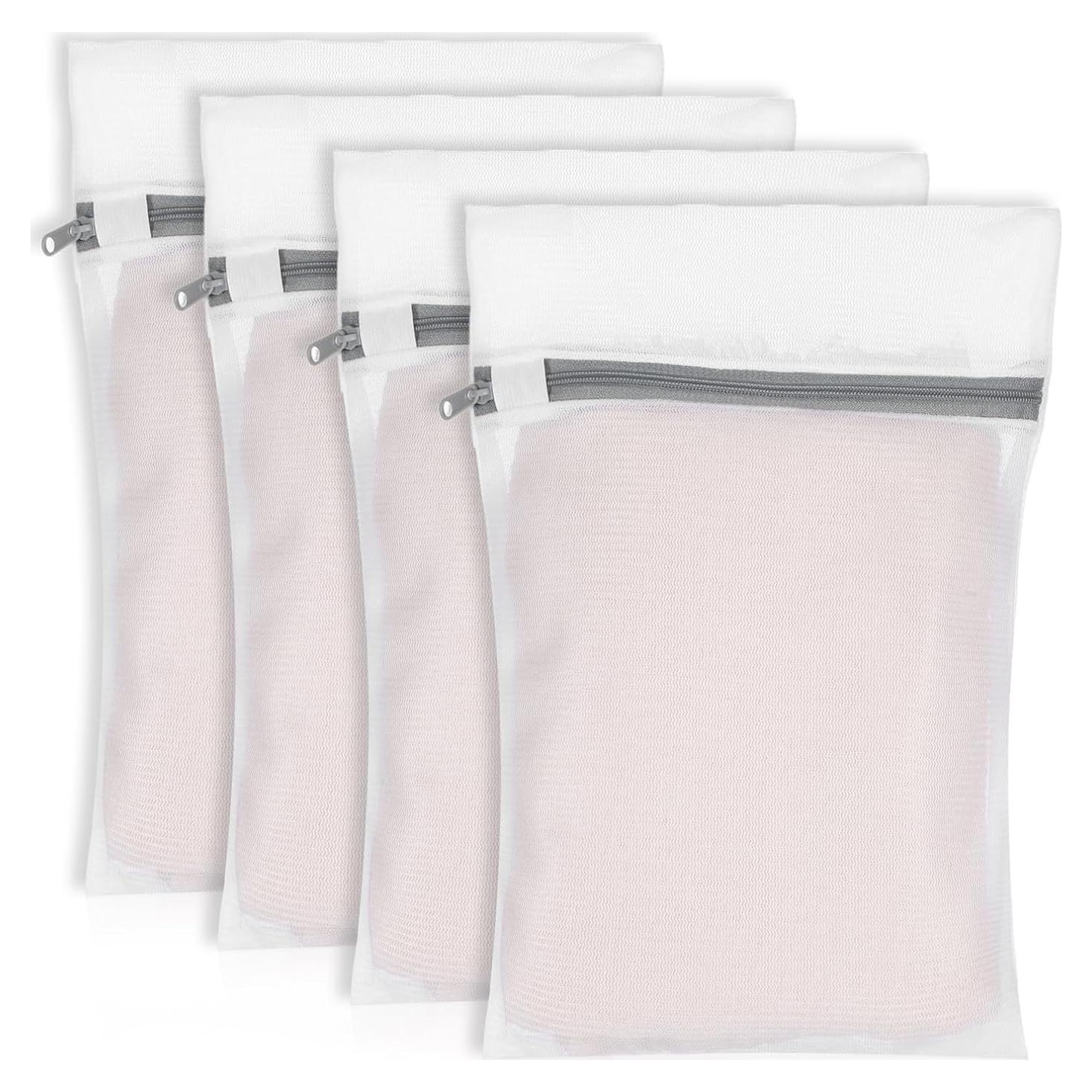 4 Bolsas de Malla para Lavandería Tyqour - Ropa Delicada 30x20cm