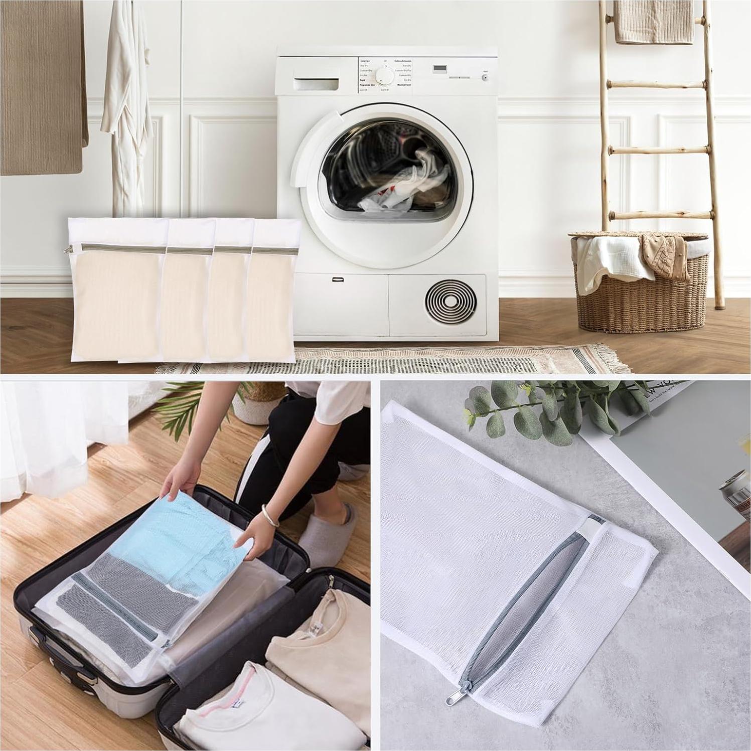 4 Bolsas de Malla para Lavandería Tyqour - Ropa Delicada 30x20cm