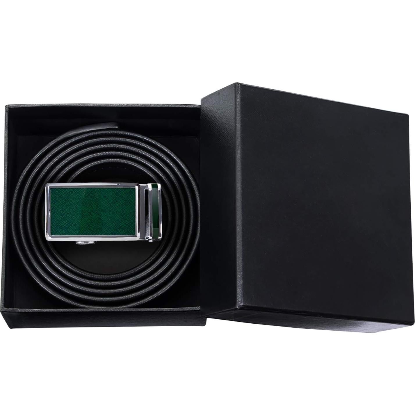 Cinturón de Ratchet Barry.Wang Cuero Genuino Verde 2.86cm