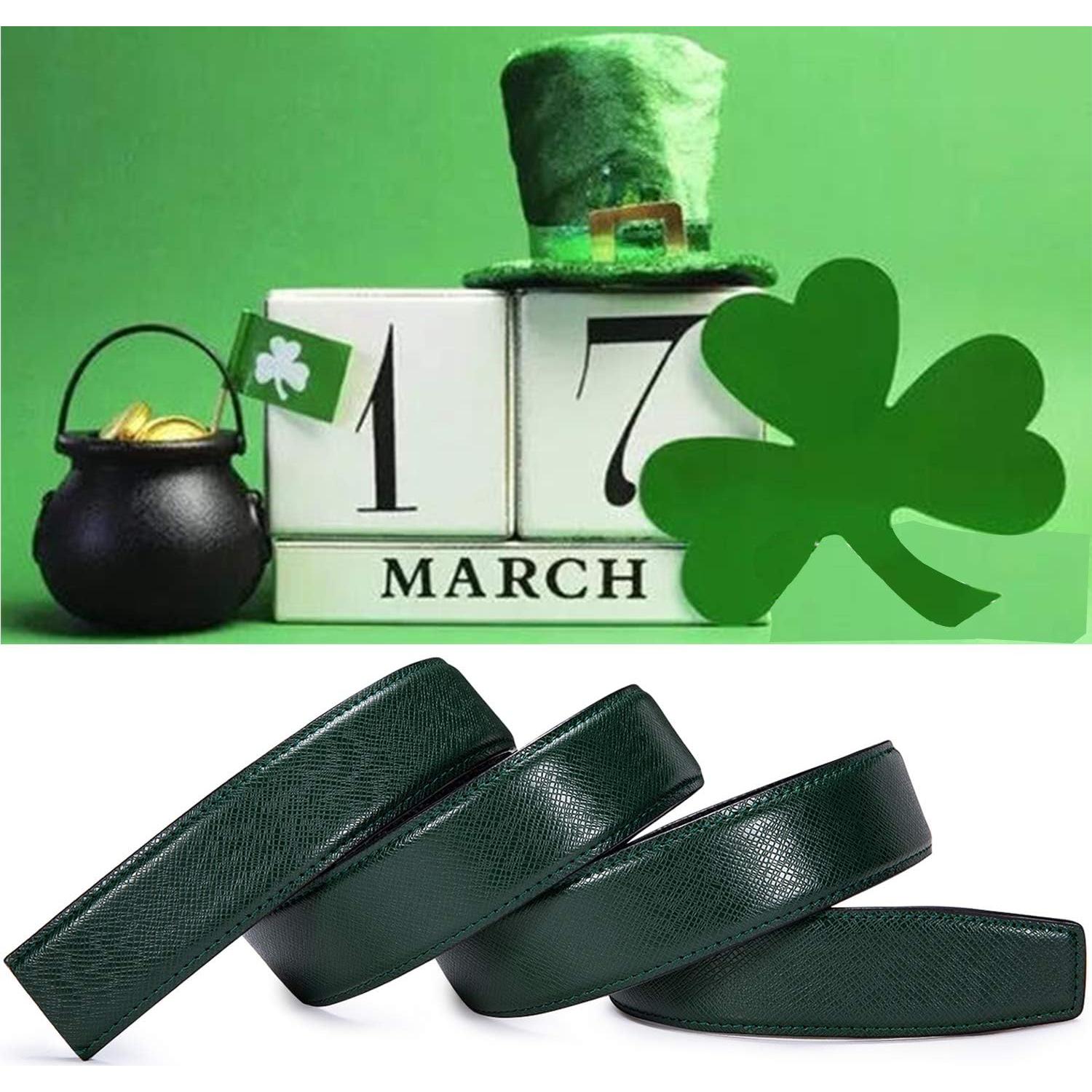 Cinturón de Ratchet Barry.Wang Cuero Genuino Verde 2.86cm