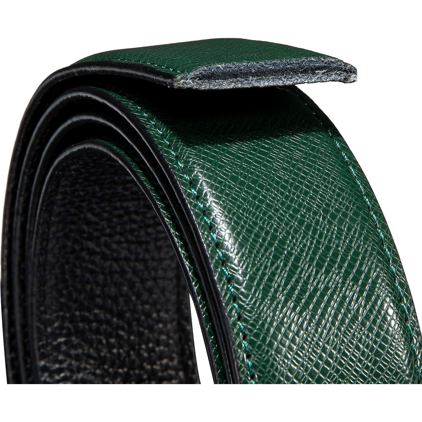 Cinturón de Ratchet Barry.Wang Cuero Genuino Verde 2.86cm