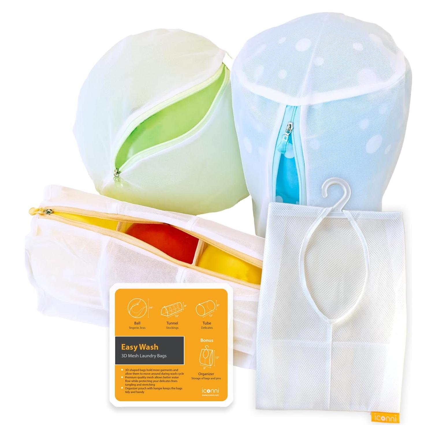 Conjunto de Bolsa de Lavandería 3D Iconni - Grande, Nylon, 4 Piezas