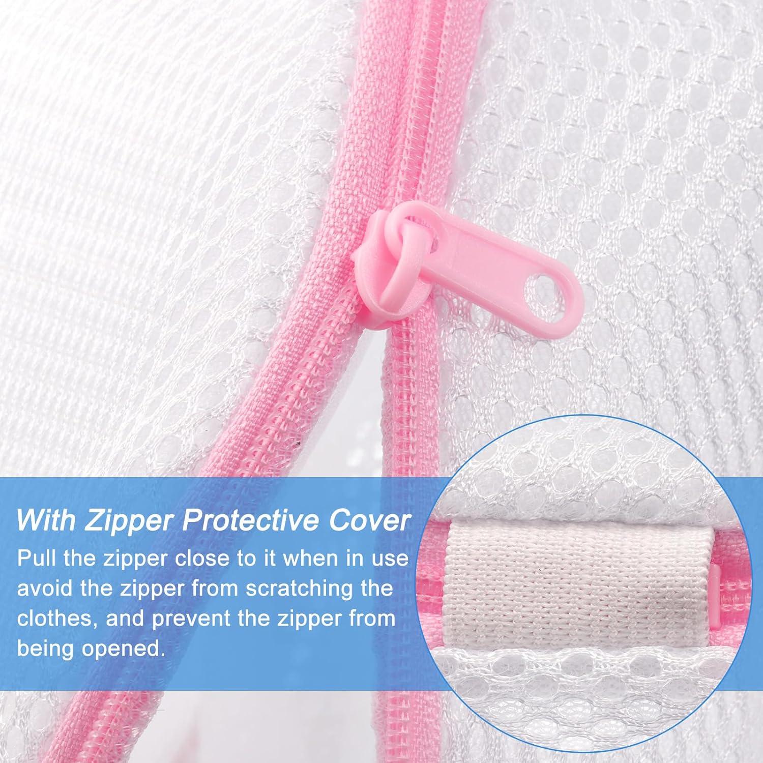 Bolsa de Lavado de Sujetadores uxcell 4 Piezas 16x17 cm Rosa