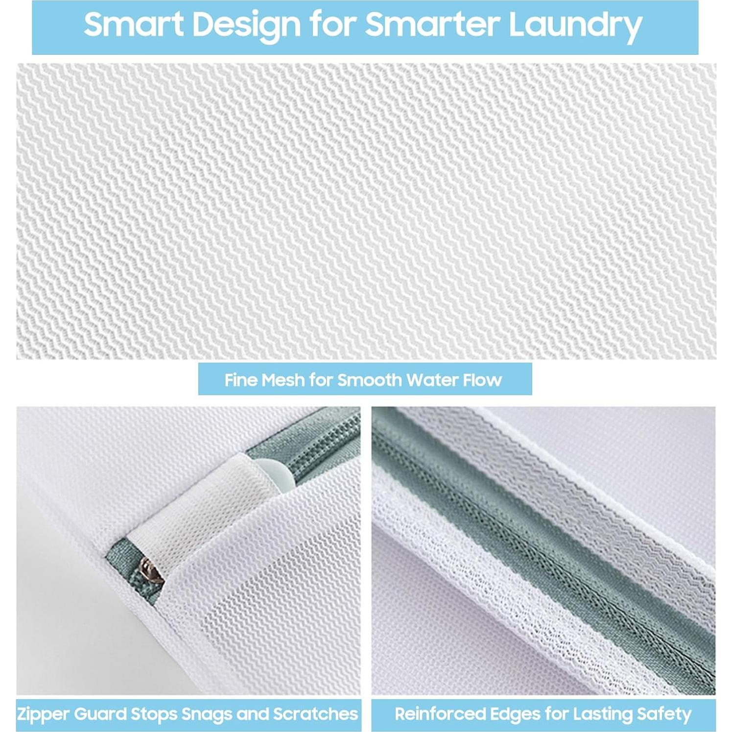 Bolsas de Malla para Lavandería HAOYINEER 4 Pcs 50.8x61 cm y 61x61 cm