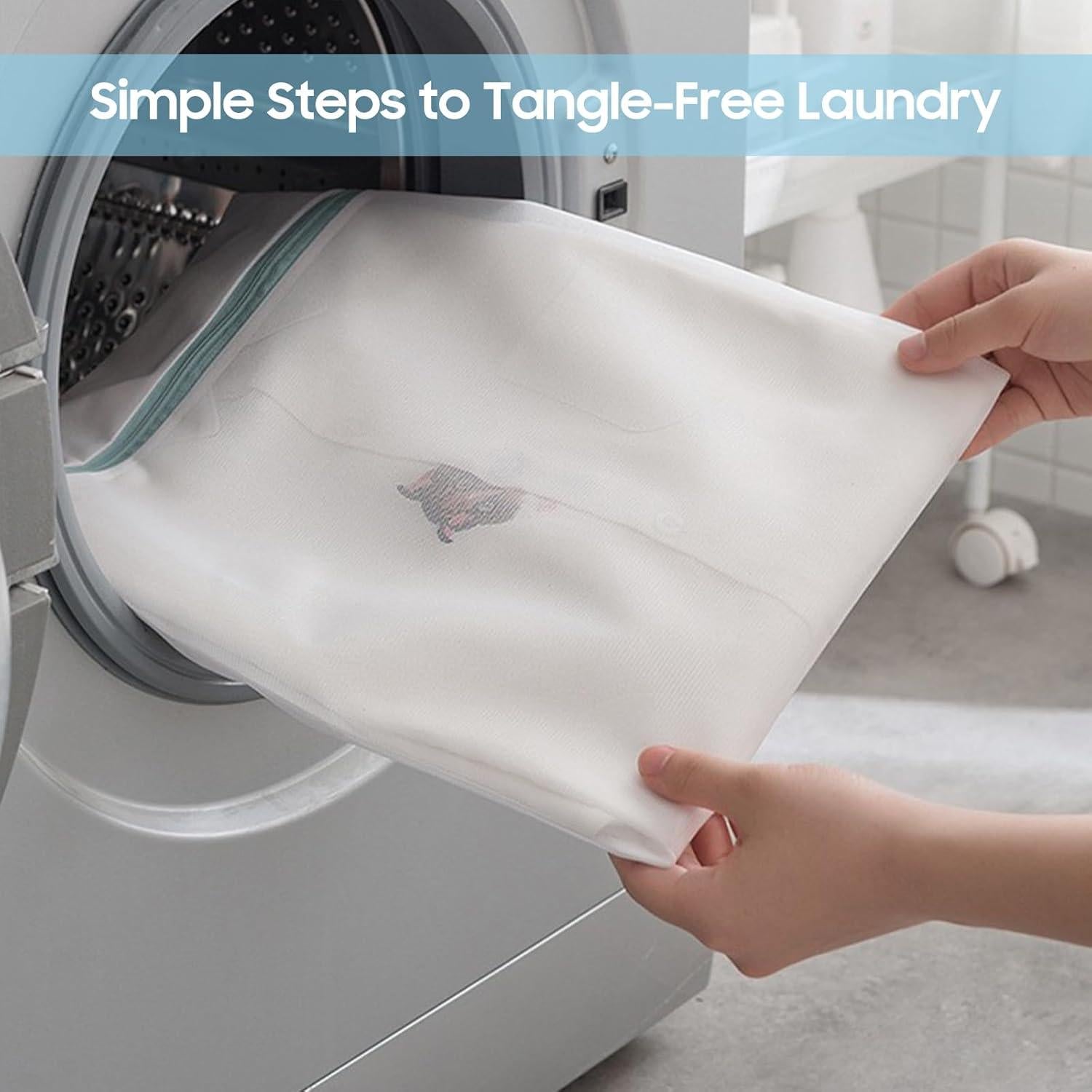 Bolsas de Malla para Lavandería HAOYINEER 4 Pcs 50.8x61 cm y 61x61 cm