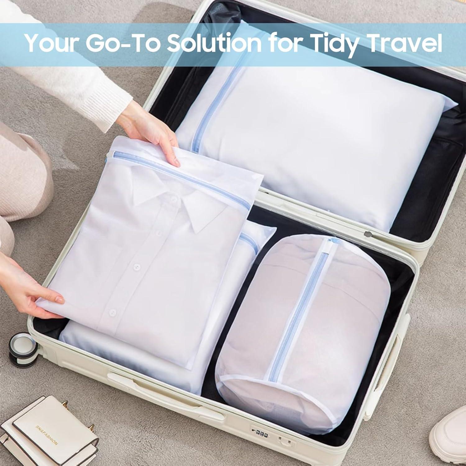 Bolsas de Malla para Lavandería HAOYINEER 4 Pcs 50.8x61 cm y 61x61 cm