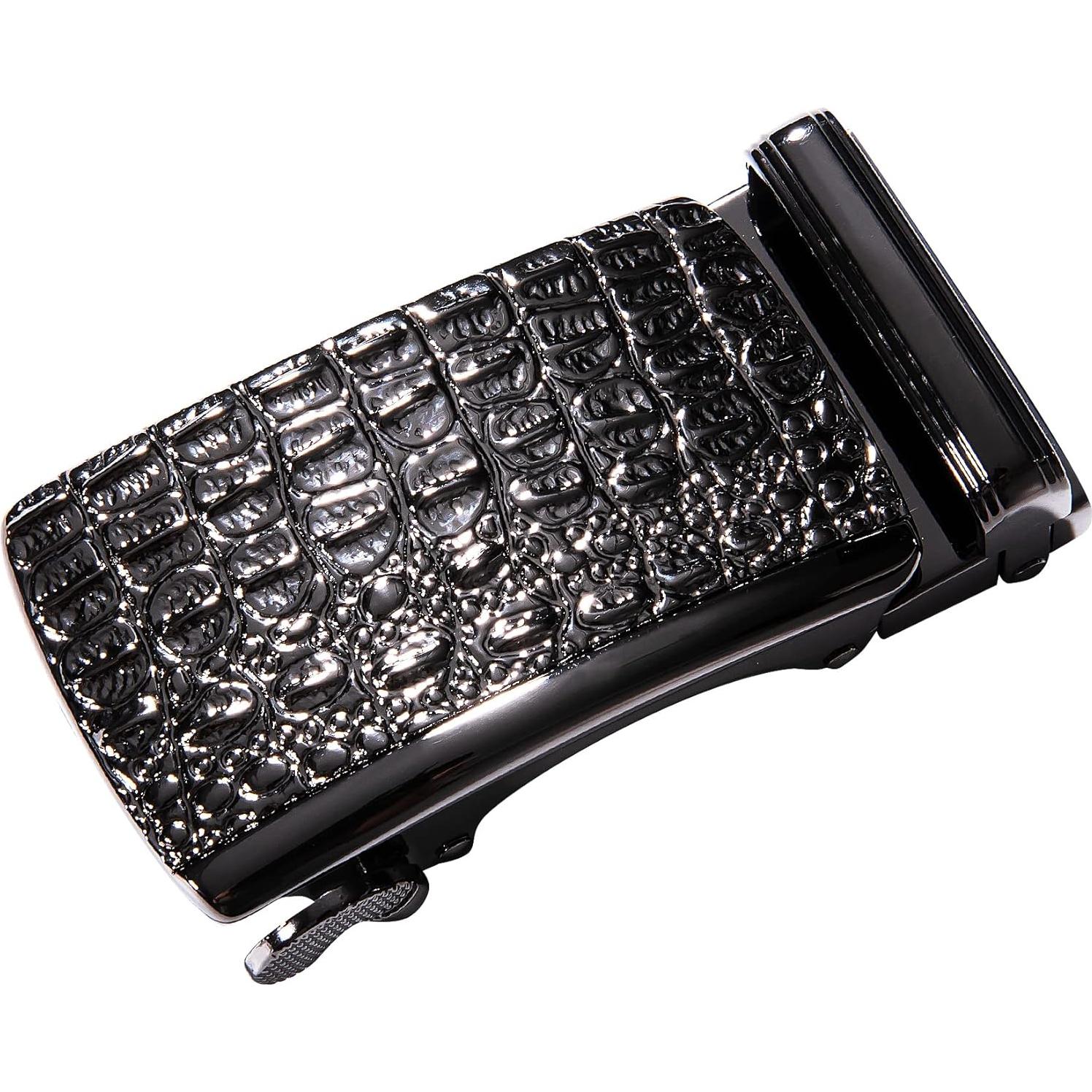 Cinturón de Ratchet Barry.Wang Cuero Genuino Negro 2.86cm