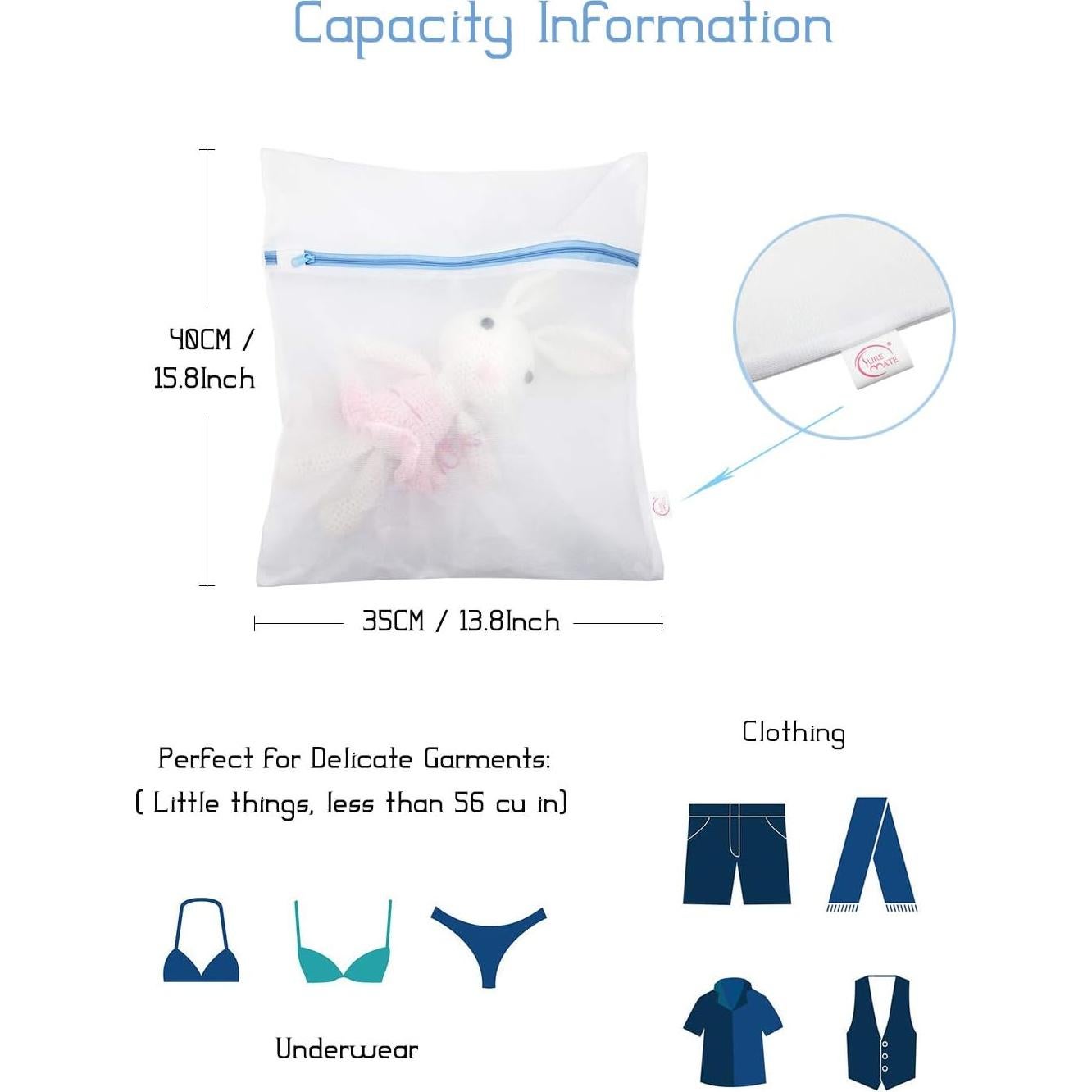 Bolsa de Lavandería de Malla SUREMATE 35x40cm para Delicados