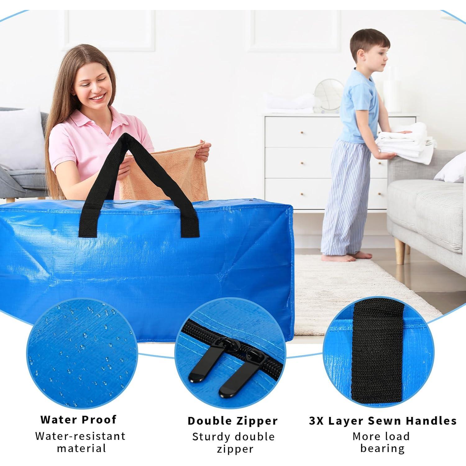 Paquete de 4 Bolsas de Mudanza Acnusik Extra Grandes 92.8L