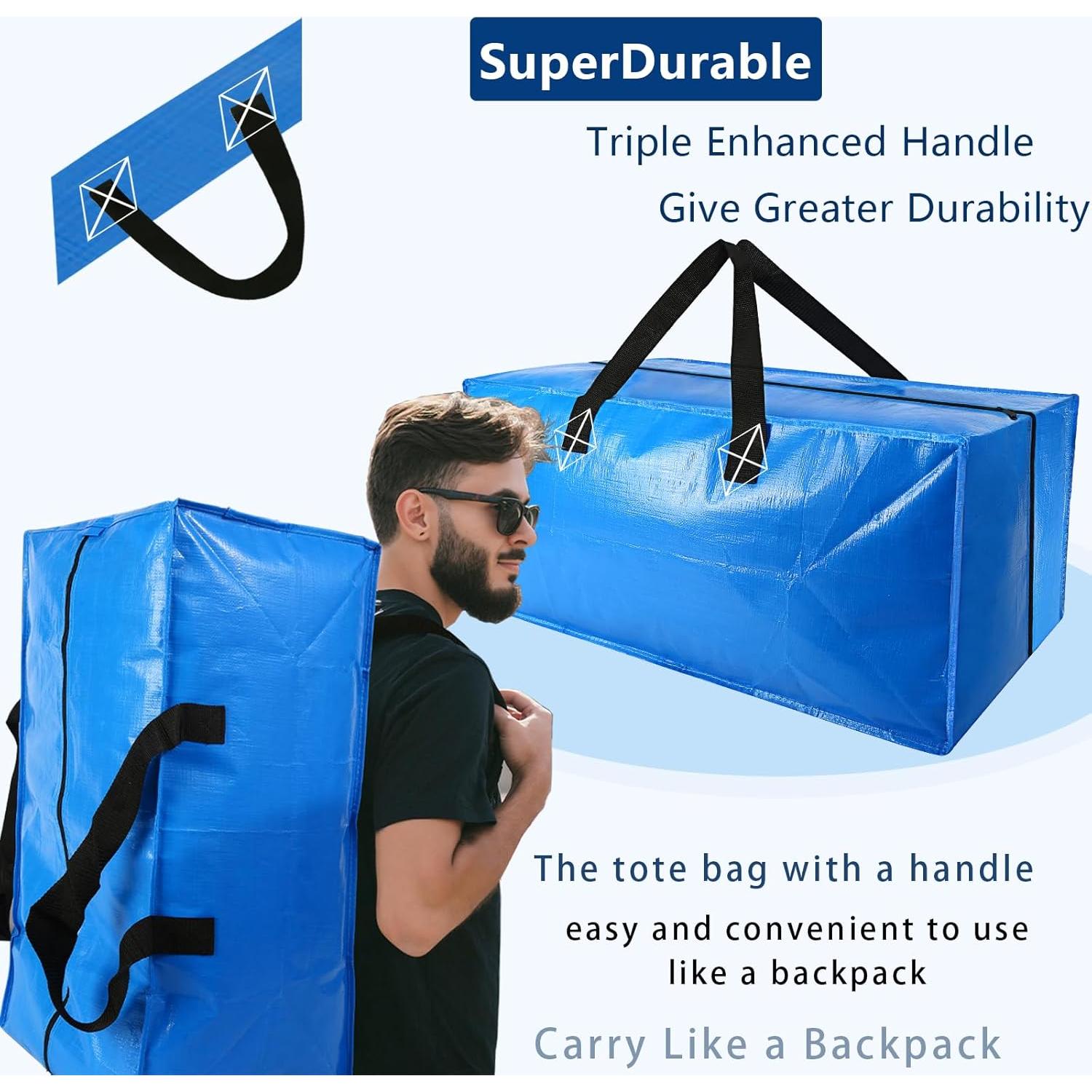 Paquete de 4 Bolsas de Mudanza Acnusik Extra Grandes 92.8L