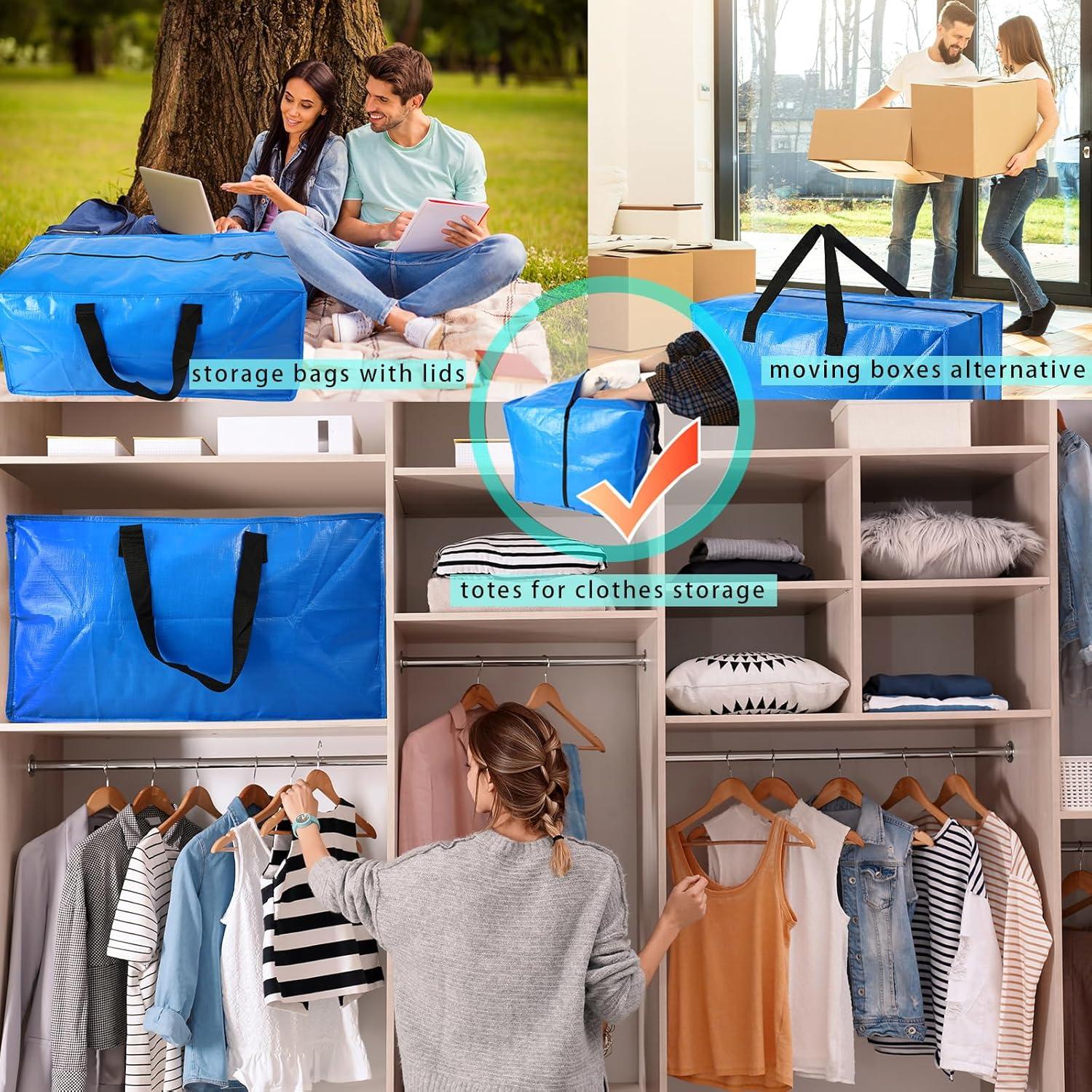 Paquete de 4 Bolsas de Mudanza Acnusik Extra Grandes 92.8L