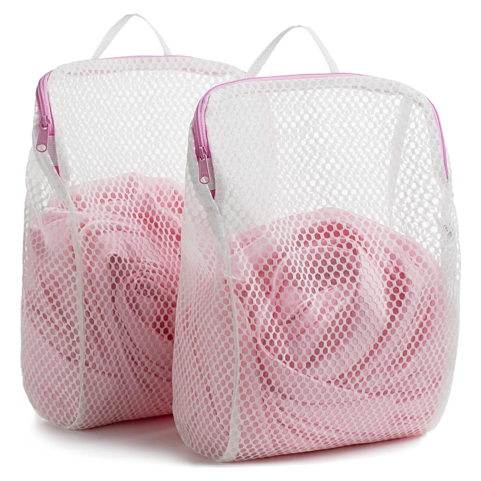 COMLIFE Juego de 2 Bolsas de Lavandería de Malla Rosa 30.5x20.3cm