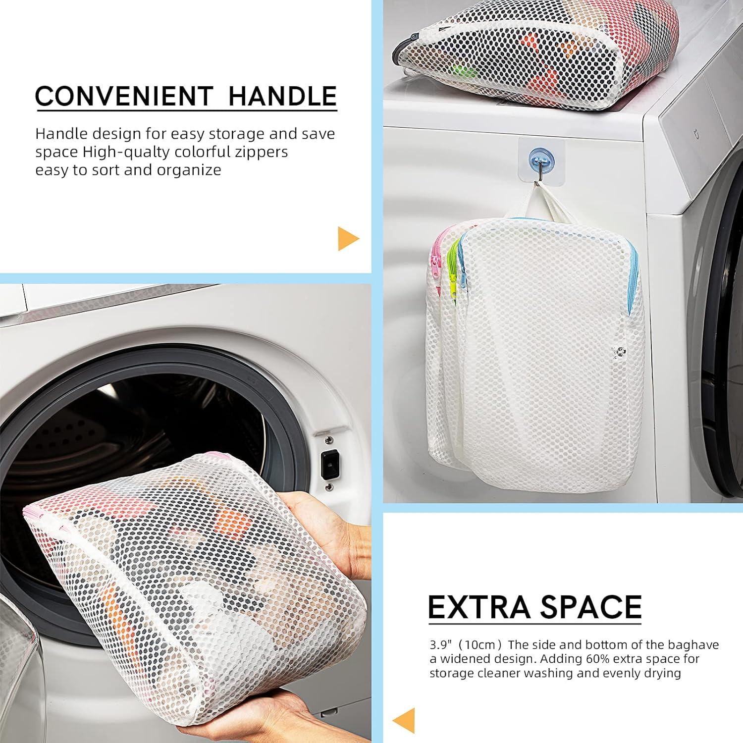 COMLIFE Juego de 2 Bolsas de Lavandería de Malla Rosa 30.5x20.3cm