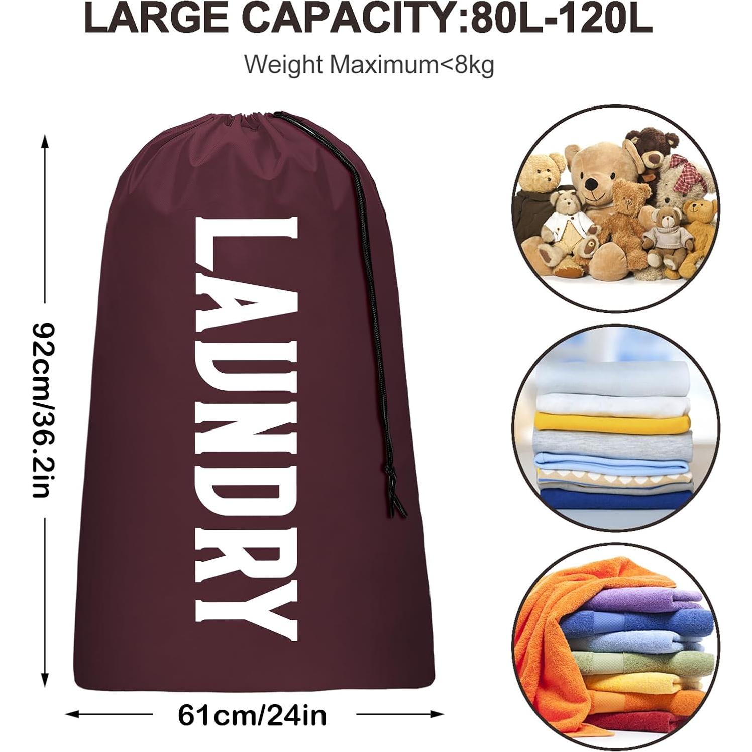 Bolsa de Lavandería Fiodrimy XL Plegable 24x36 Vino y Marino