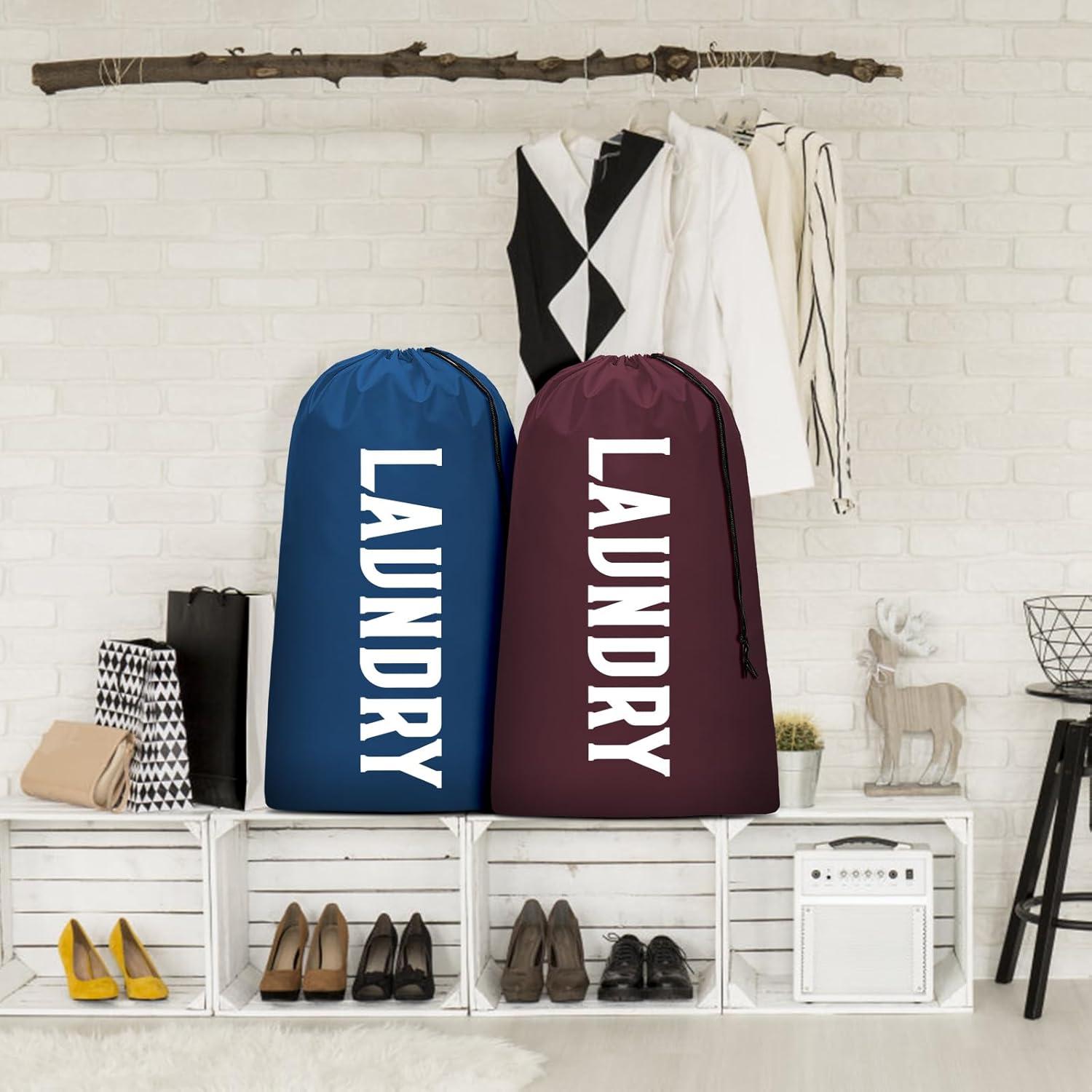 Bolsa de Lavandería Fiodrimy XL Plegable 24x36 Vino y Marino