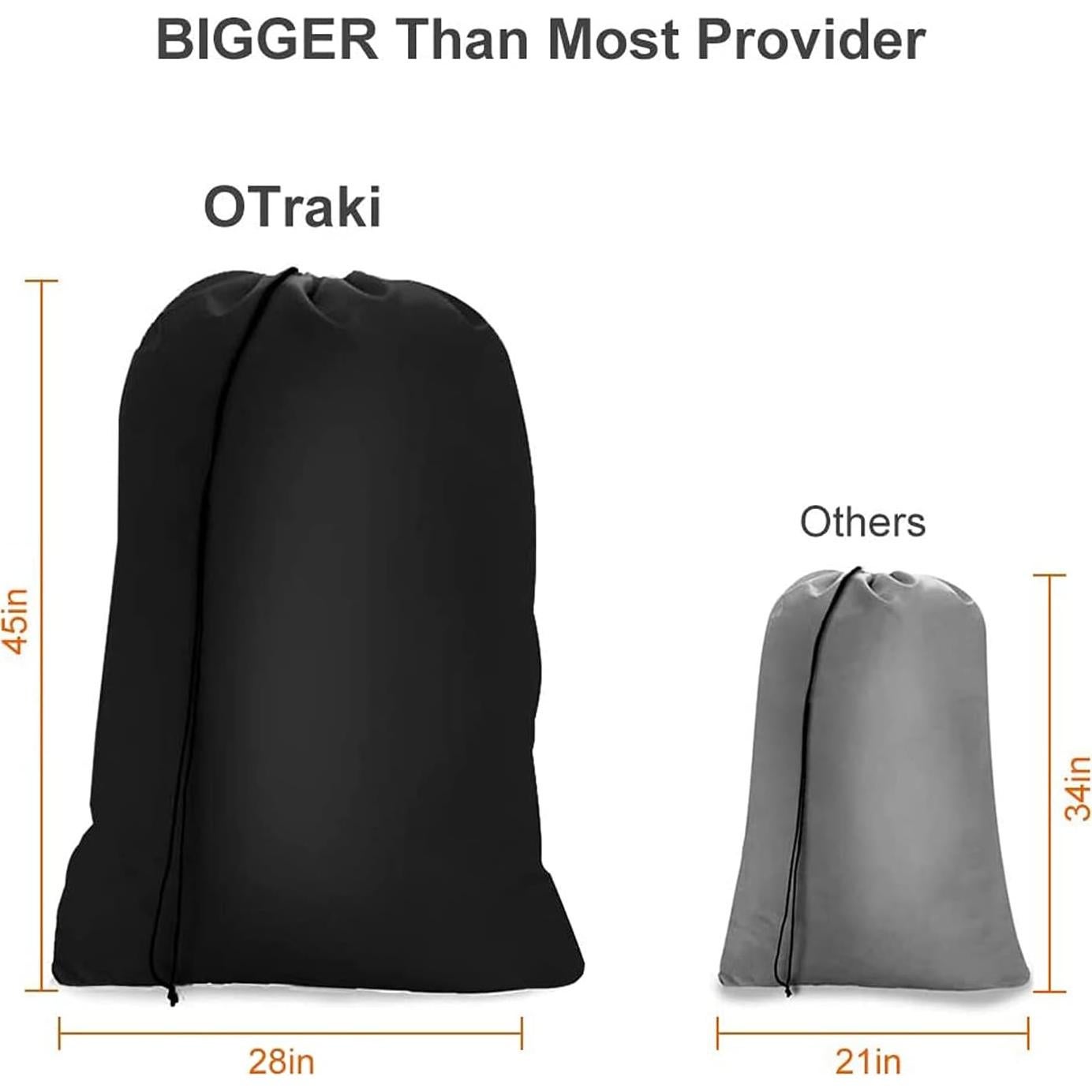 Paquete de 2 Bolsas de Lavandería OTraki 71x114cm Negro