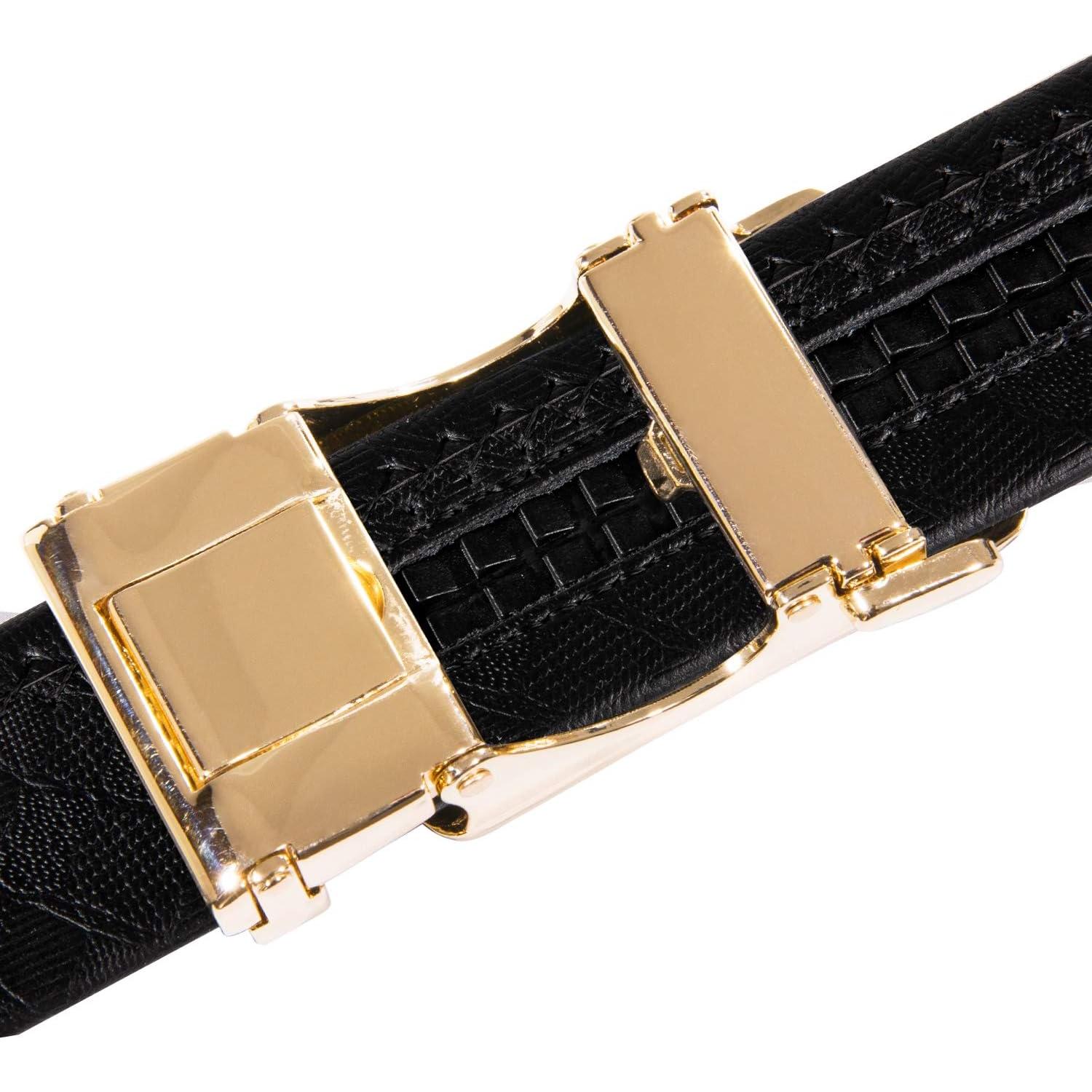 Cinturón de Ratchet Barry.Wang Cuero Genuino 3,49 cm Hebilla Automática