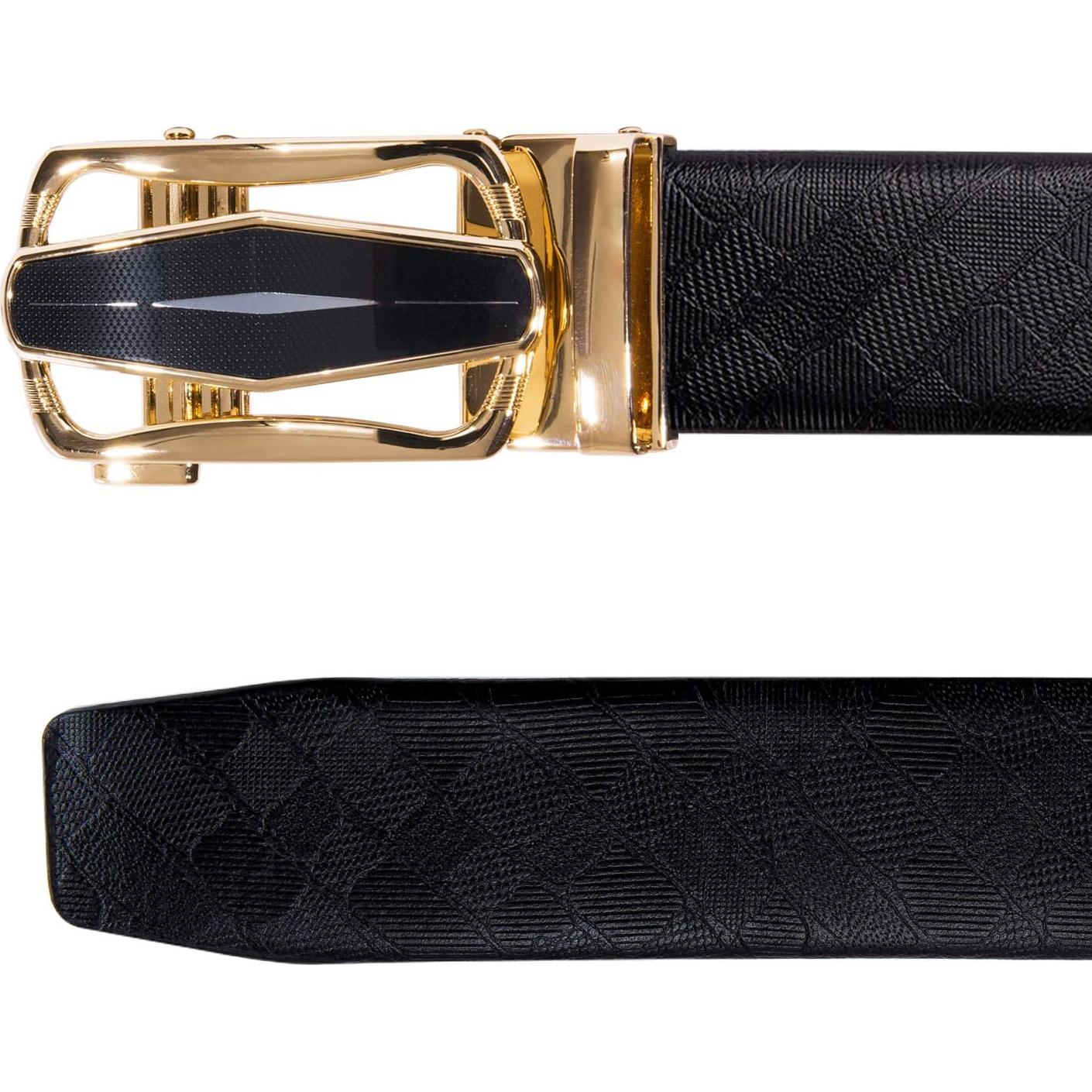 Cinturón de Ratchet Barry.Wang Cuero Genuino 3,49 cm Hebilla Automática