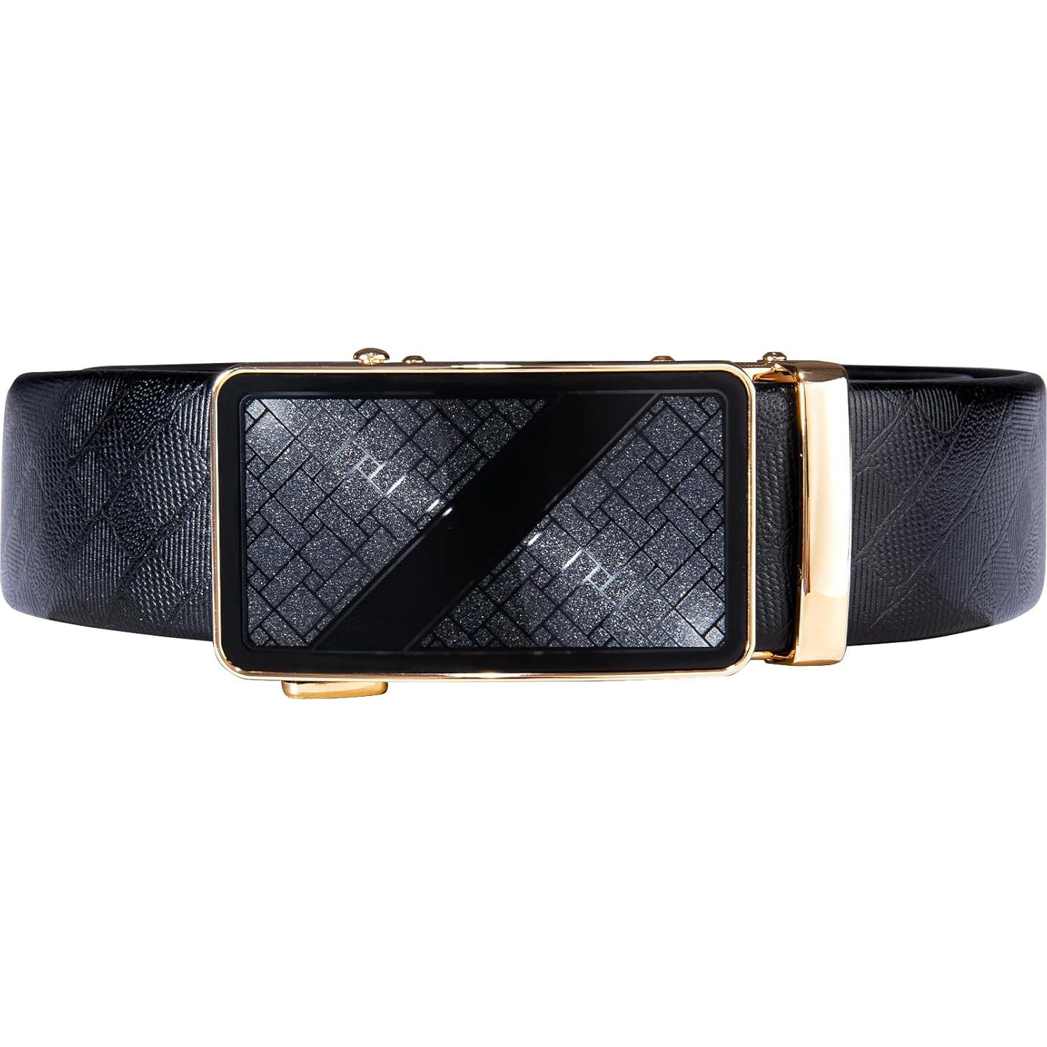 Cinturón de Ratchet Barry.Wang para Hombres Cuero Negro