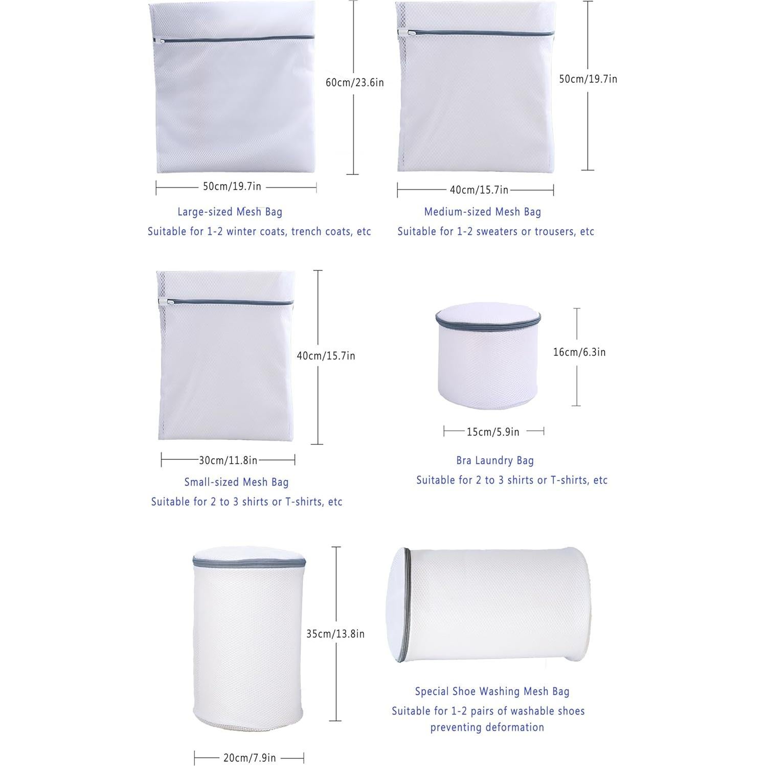 Juego de 6 bolsas de lavandería Genérica - Malla resistente