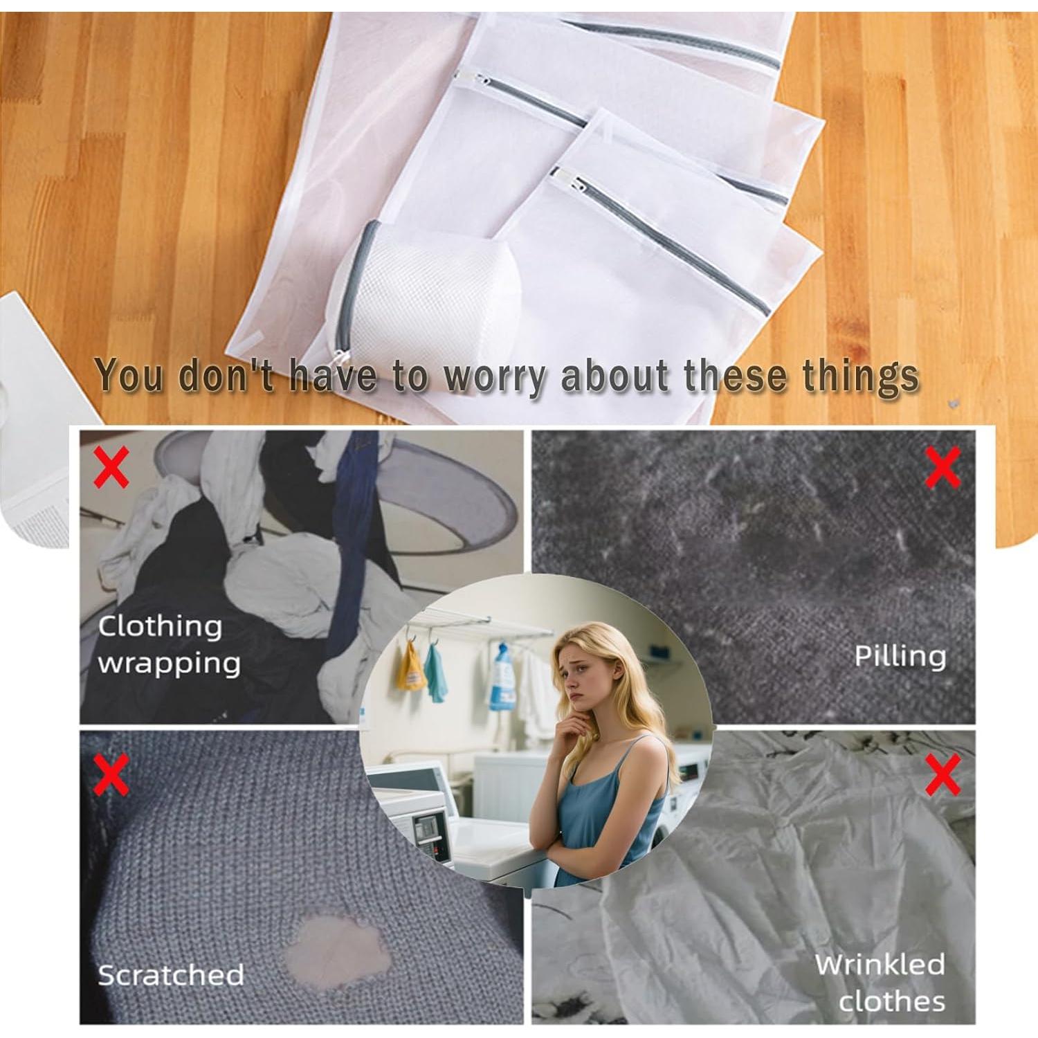 Juego de 6 bolsas de lavandería Genérica - Malla resistente