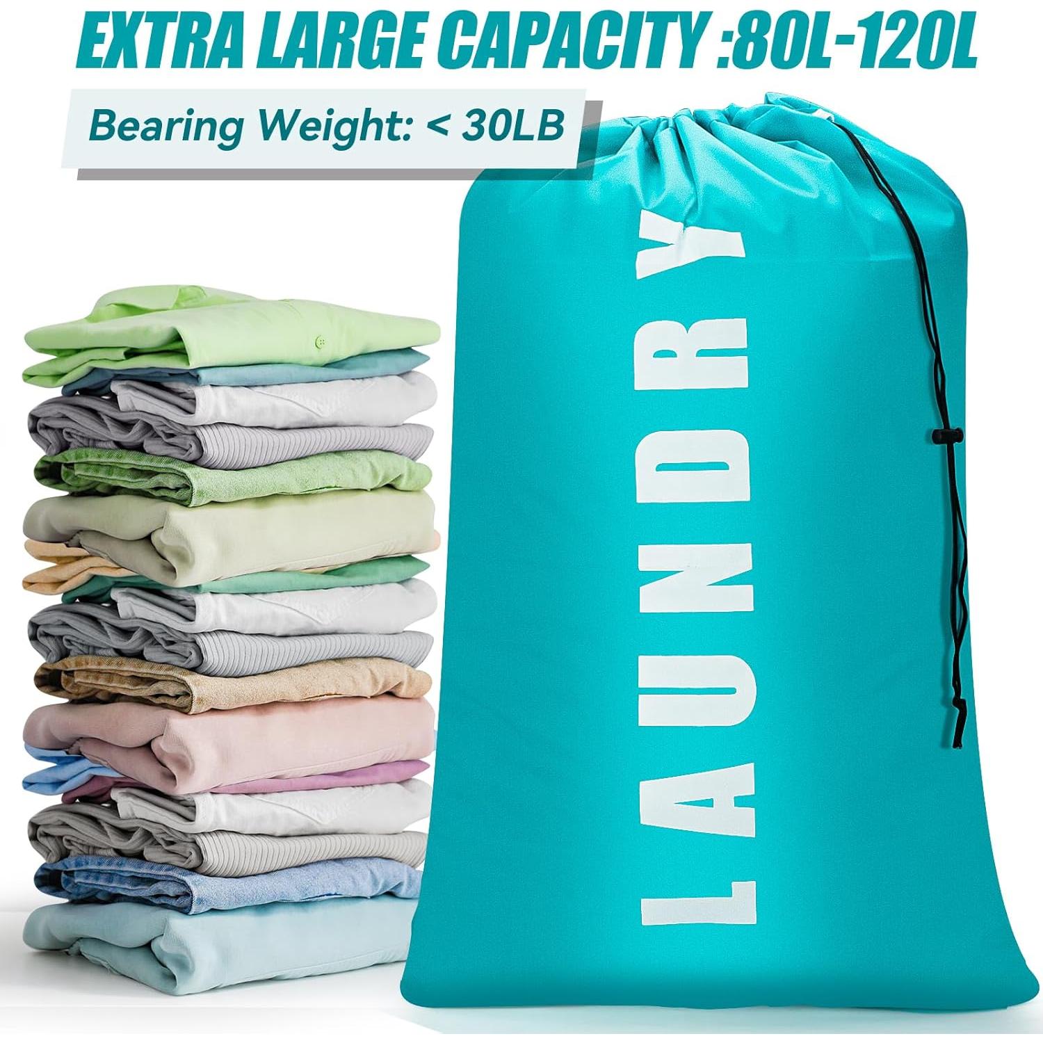 Bolsa de lavandería Isink 61x91 cm Cian y Gris 2 Pack